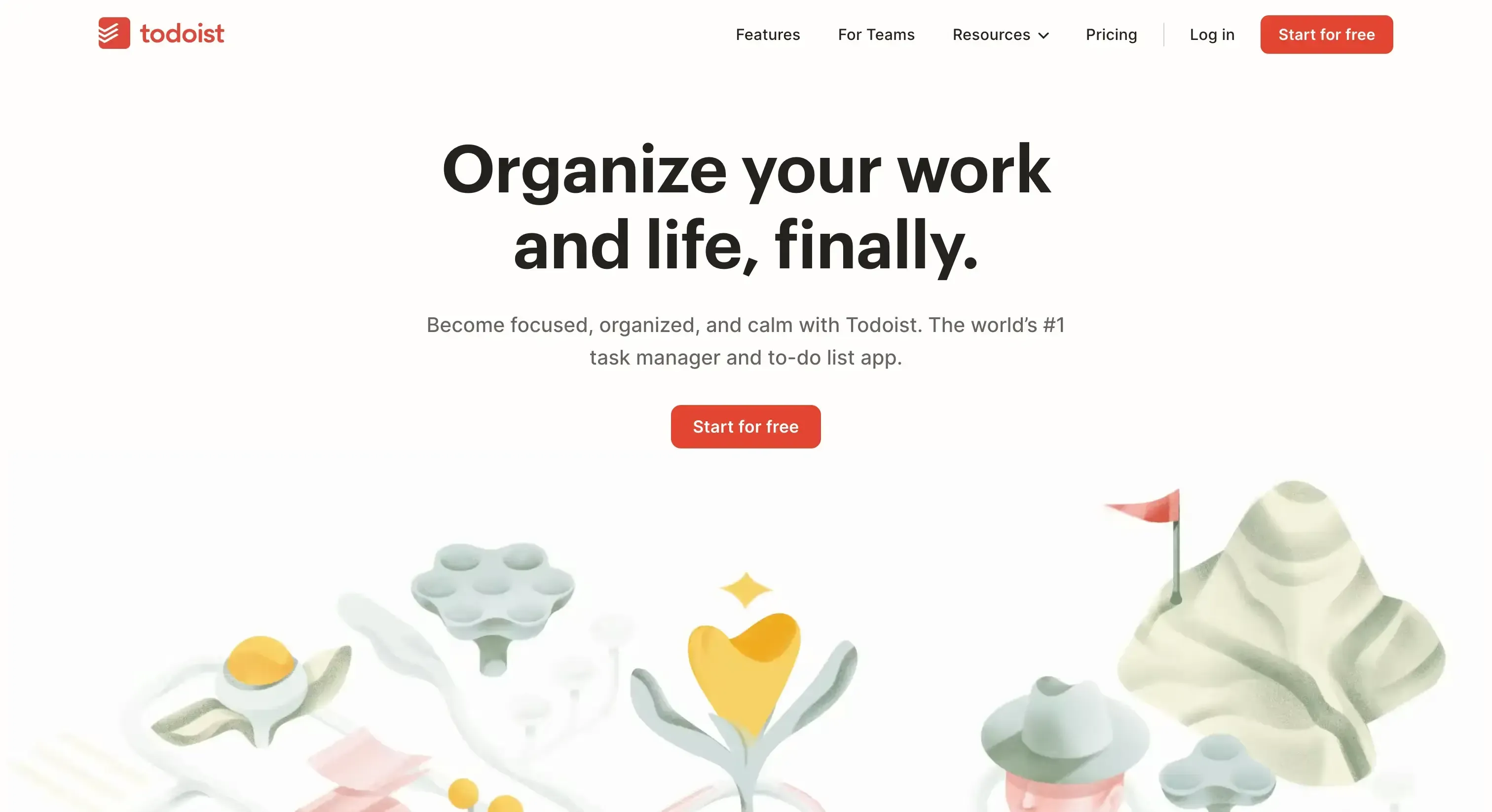 Todoist landing page Todoist landing page