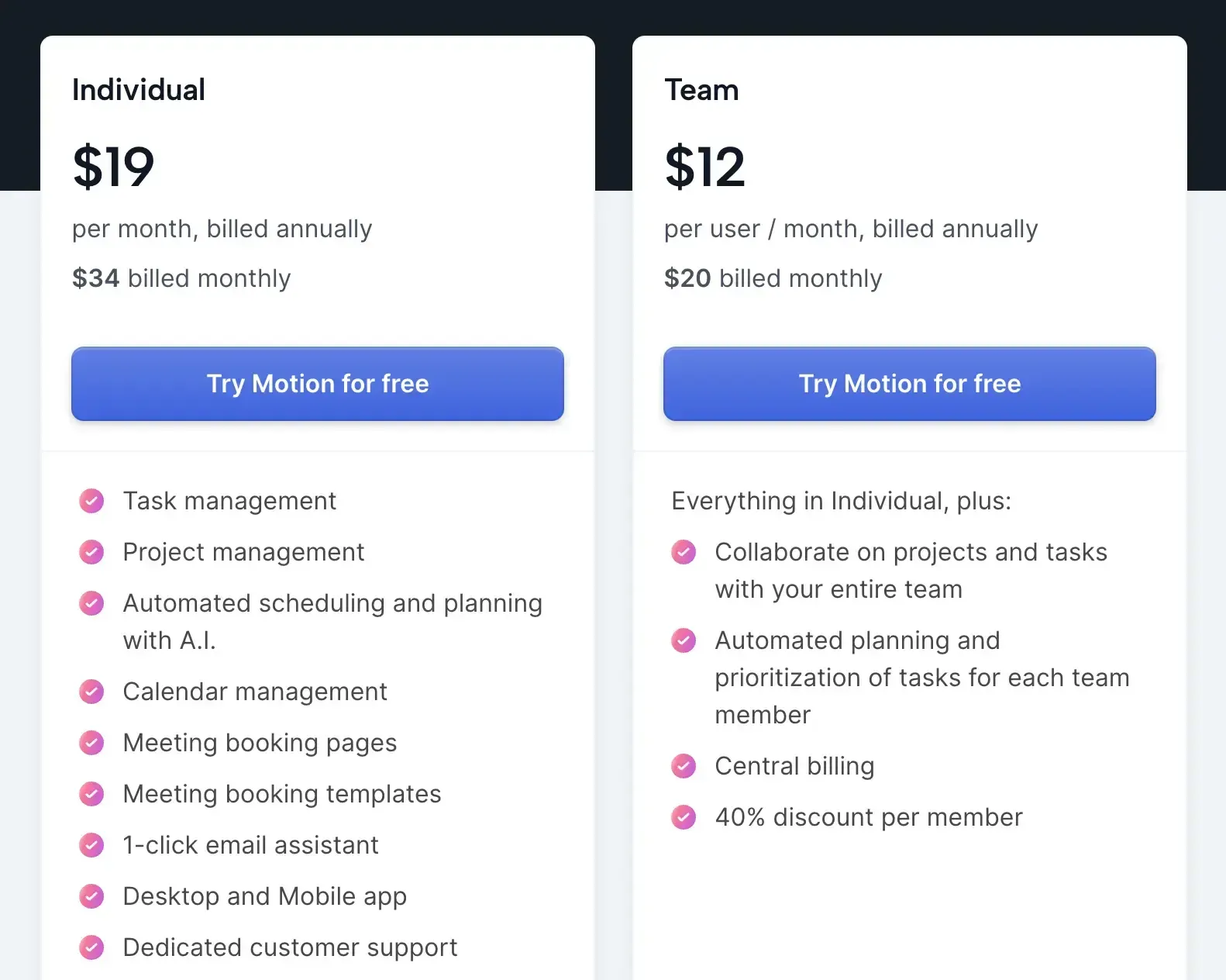 Motion Pricing Plan Motion Pricing Plan