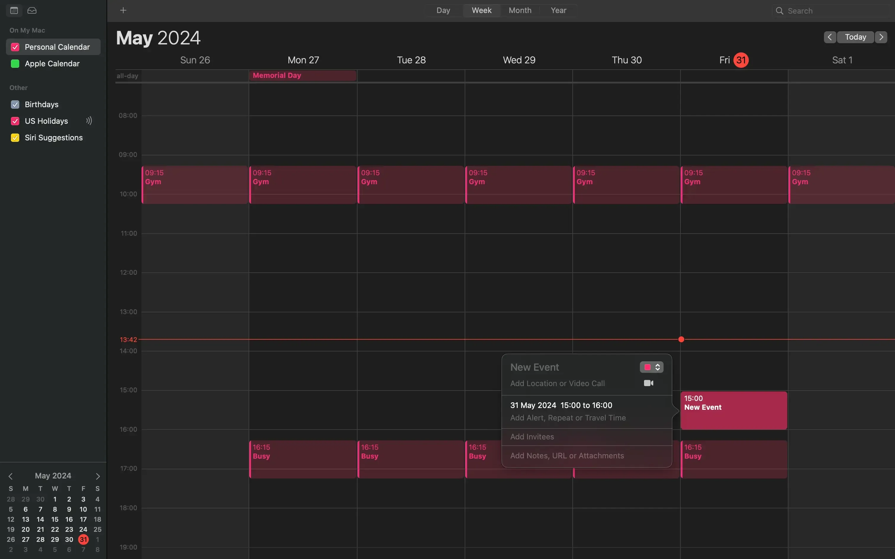 Apple Calendar Mac - Fill in the details Apple Calendar Mac - Fill in the details
