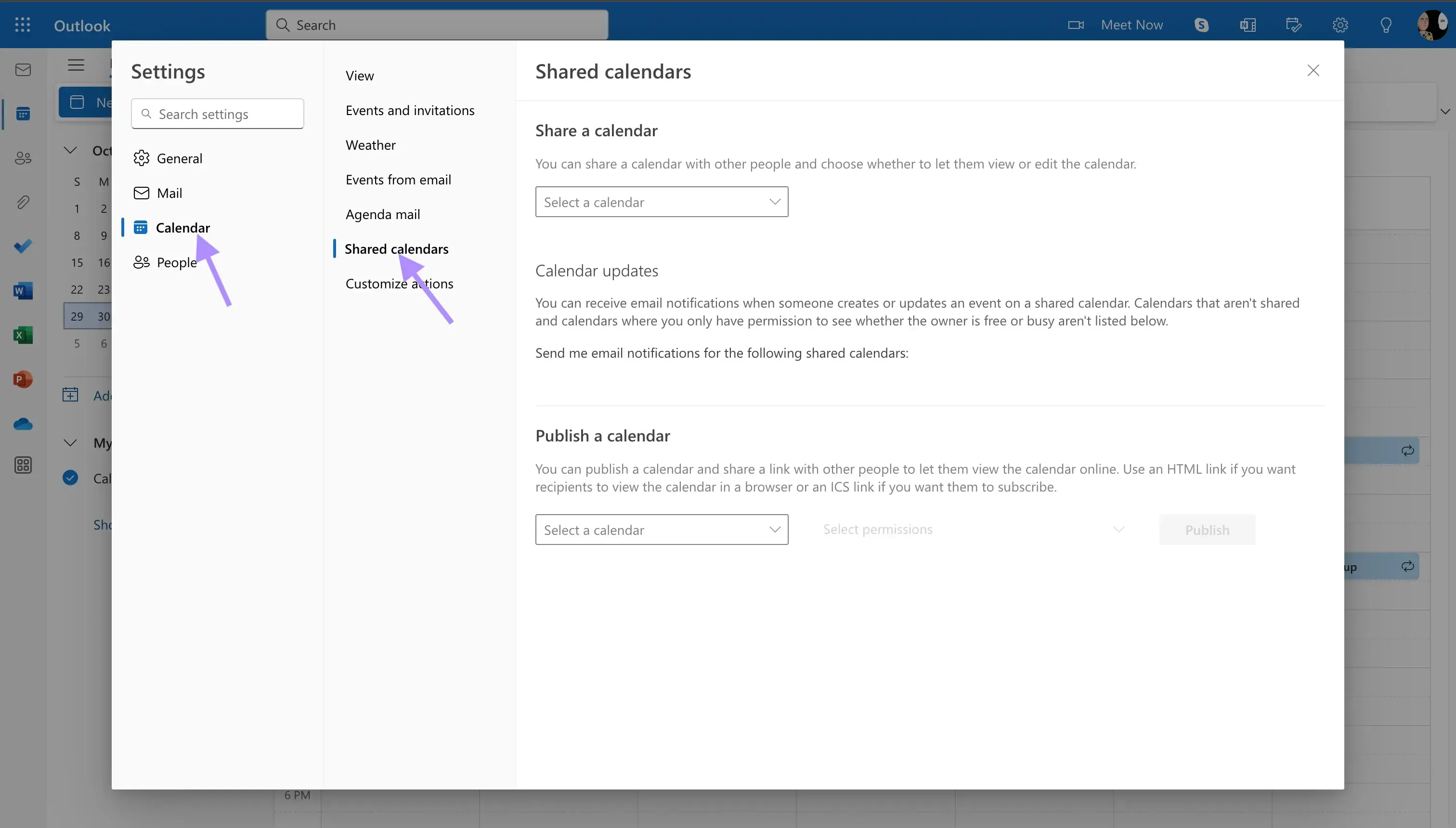 Outlook - Shared Calendars Outlook - Shared Calendars