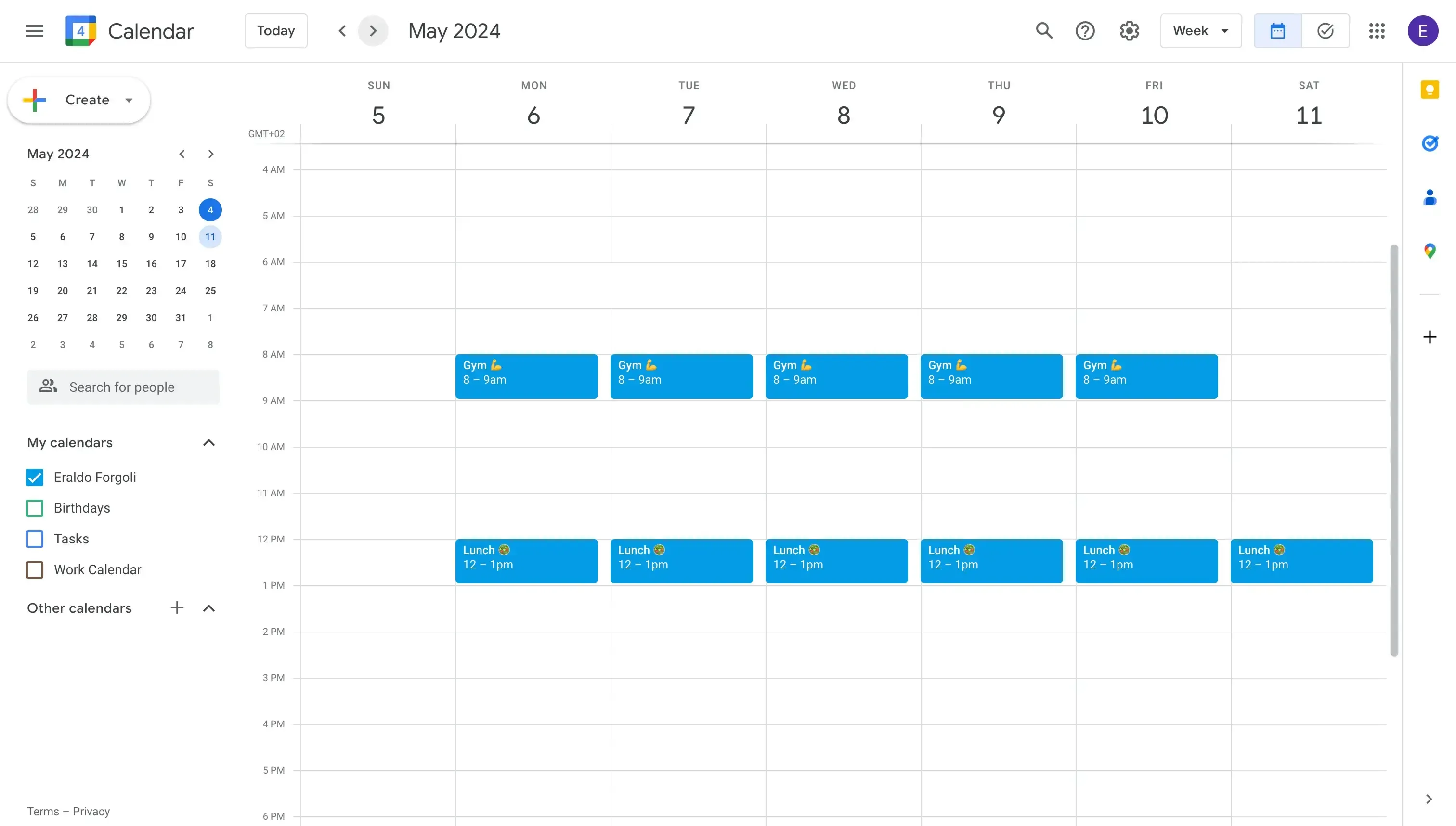 Google Calendar UI Google Calendar UI