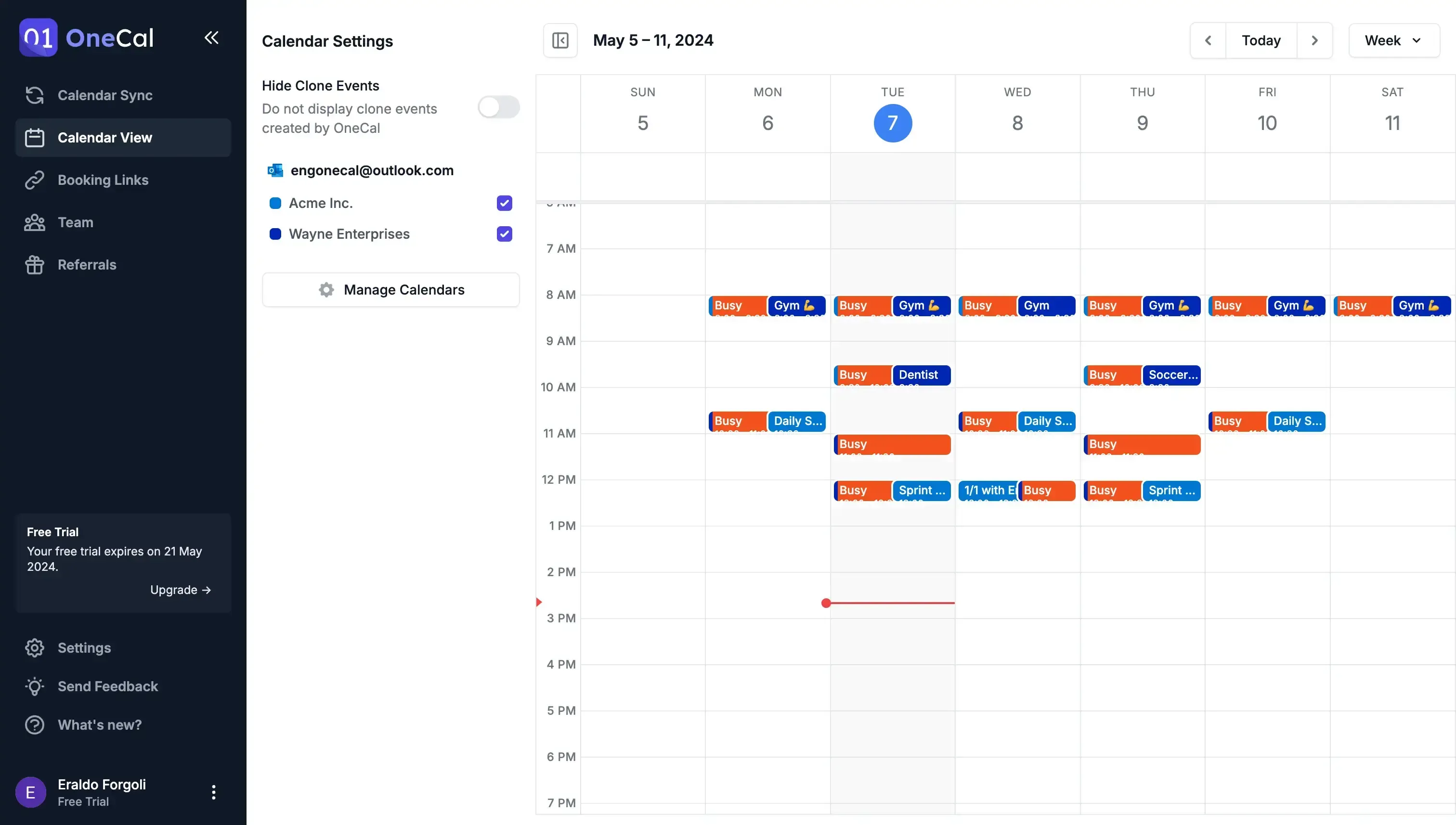 OneCal Calendar View