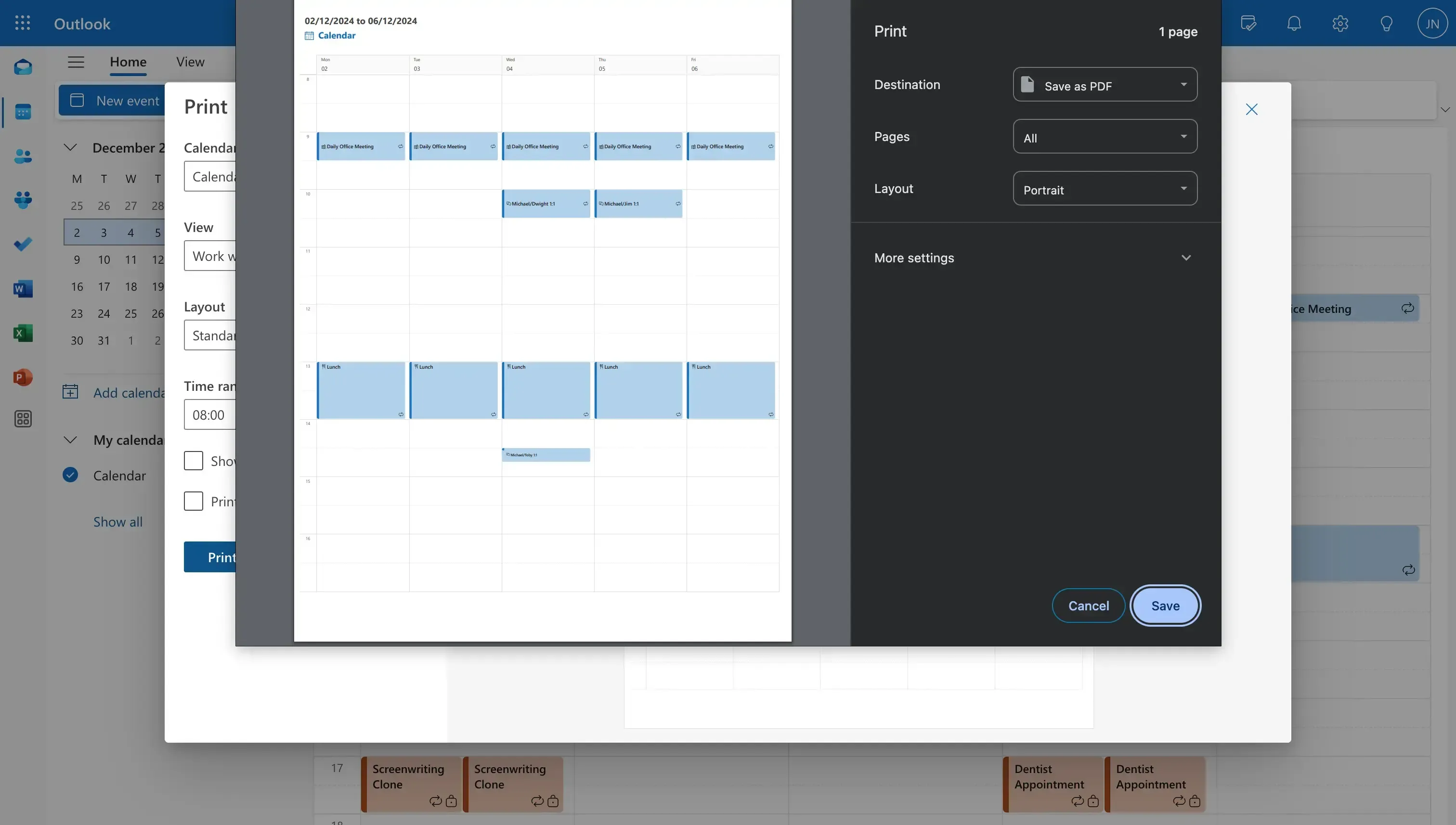 Printer options Printer options