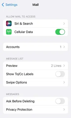 mail settings iphone mail settings iphone