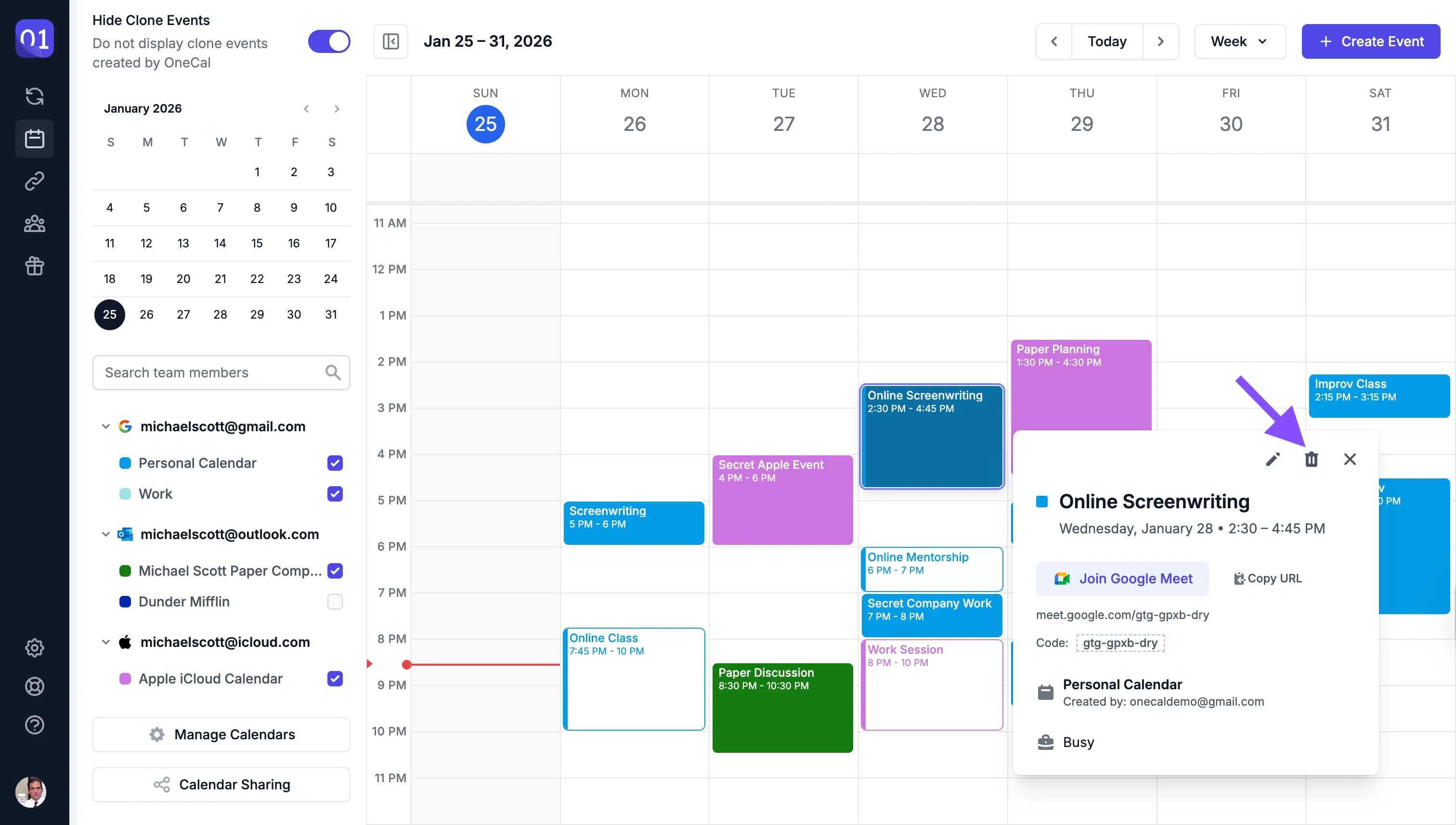 Delete Event Delete Event