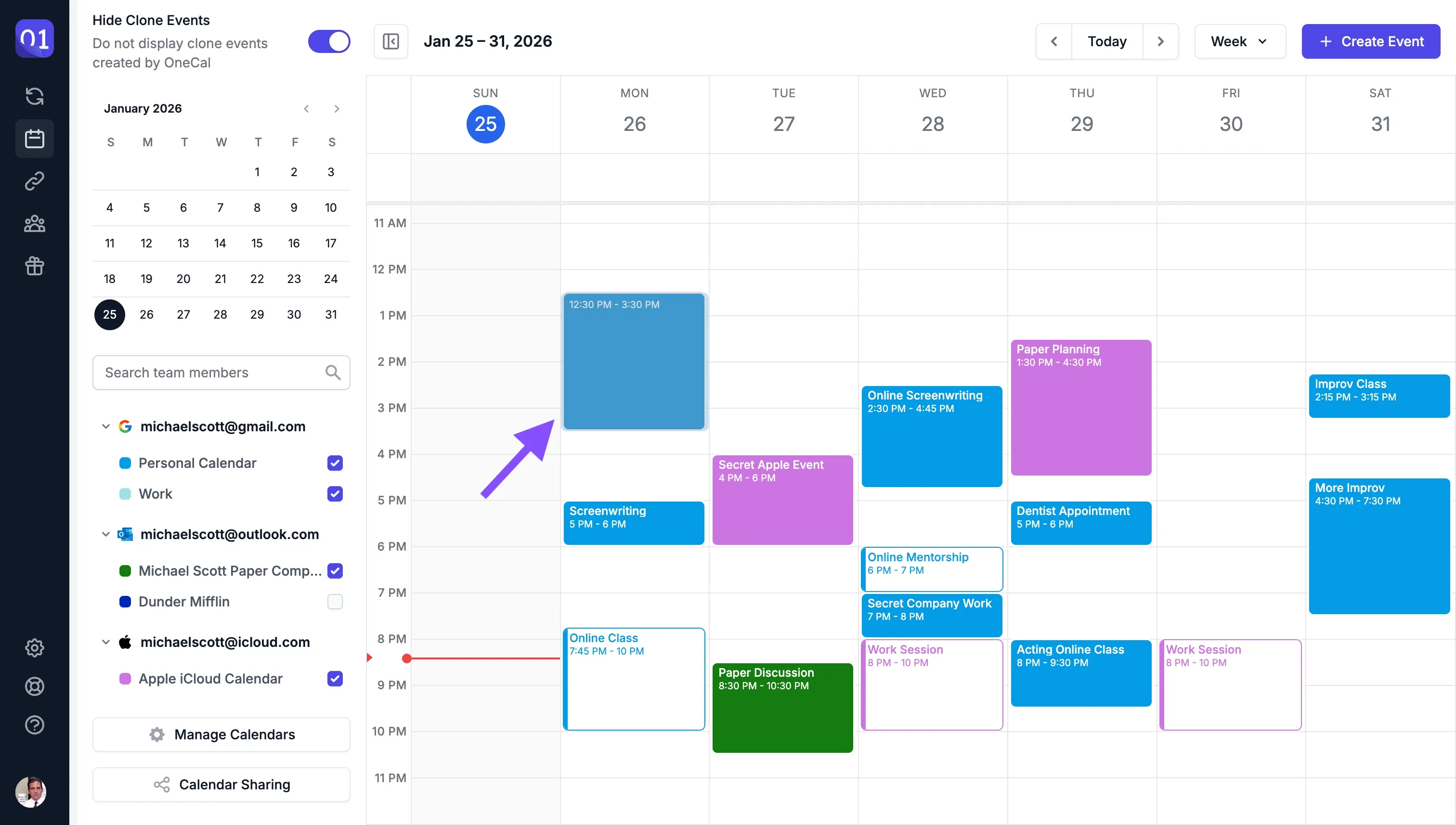 Drag to create meeting Drag to create meeting