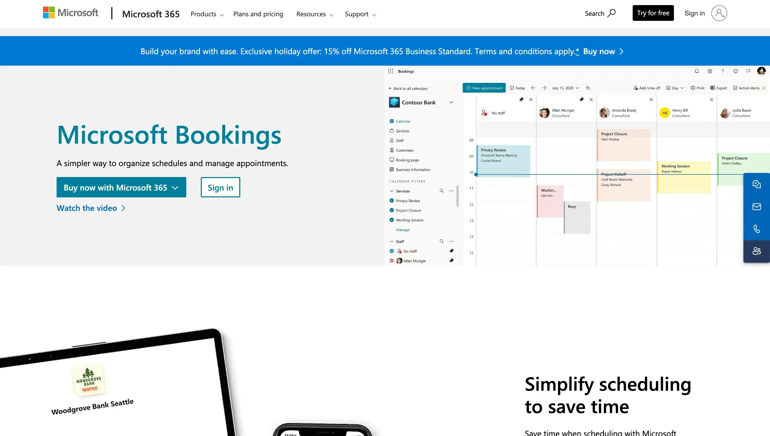 Microsoft Bookings Landing Page Microsoft Bookings Landing Page