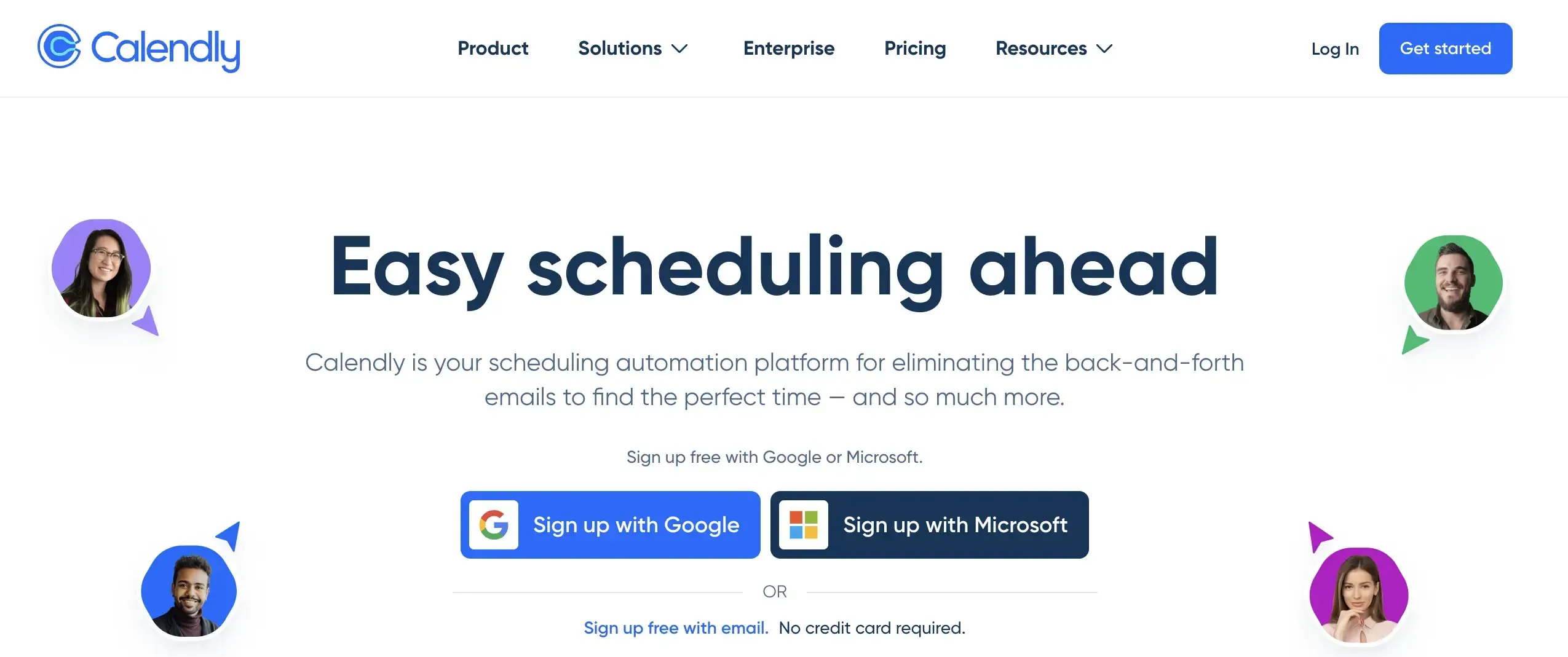Calendly landing page Calendly landing page
