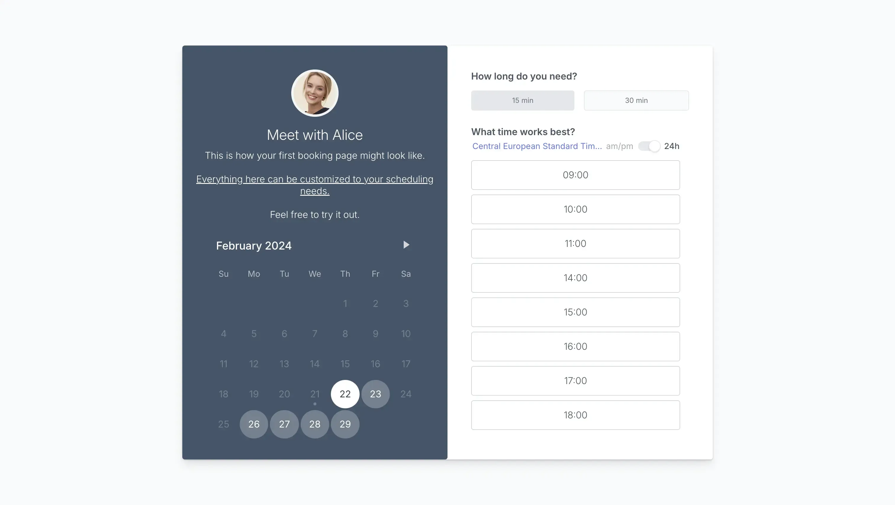 Koalendar Booking Page Koalendar Booking Page