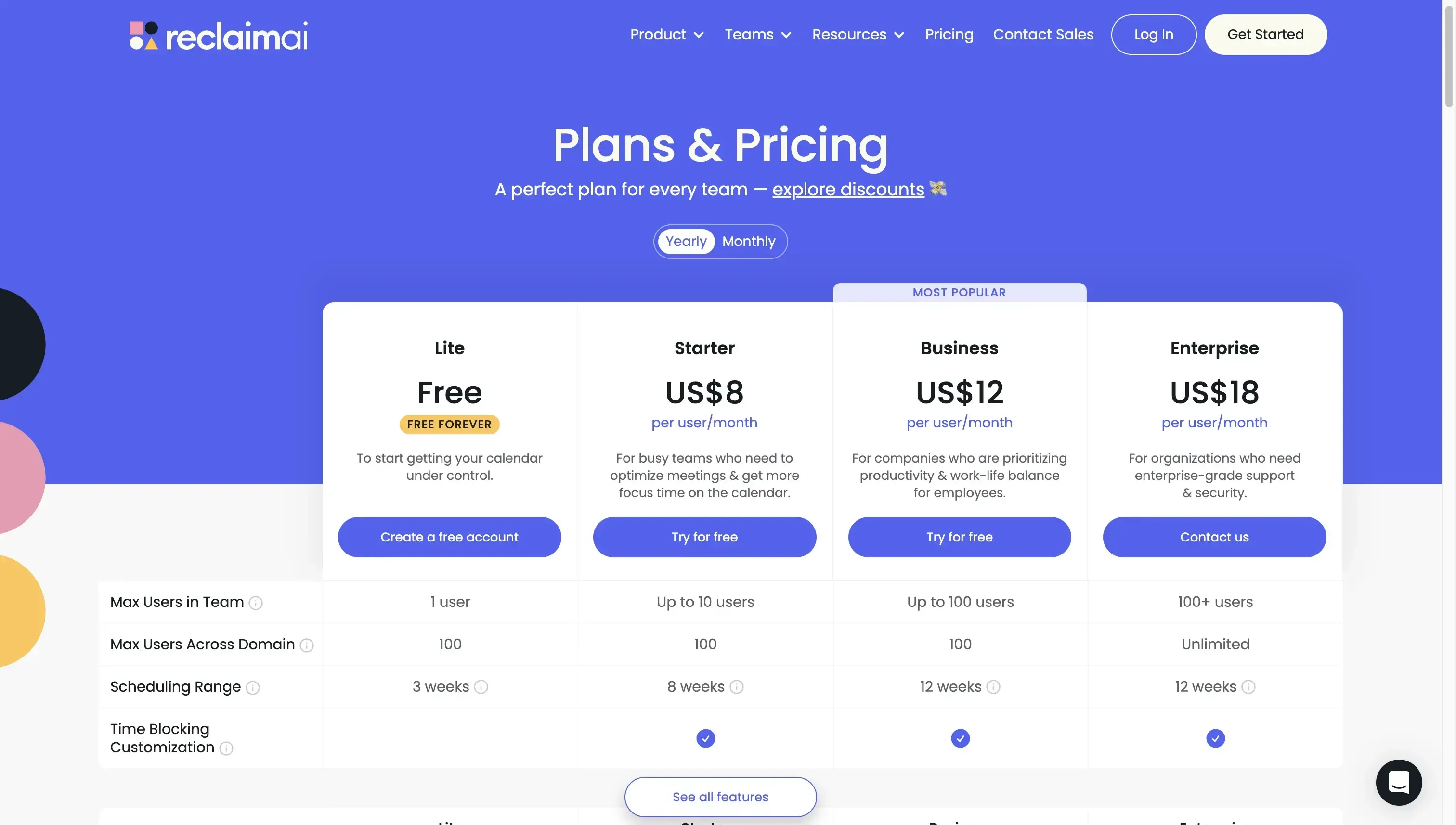 reclaim ai pricing reclaim ai pricing