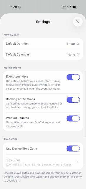 Mobile App Push Notifications Settings