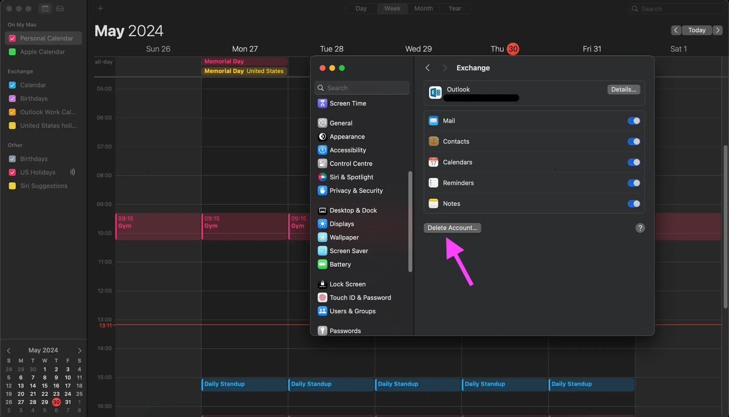 Apple Calendar - Delete Outlook Account Apple Calendar - Delete Outlook Account