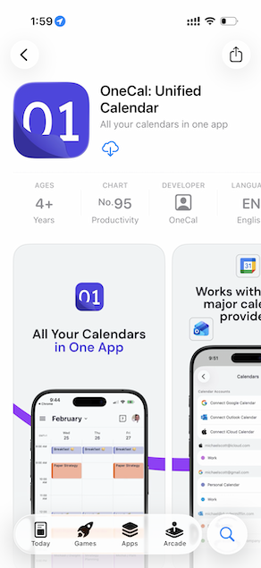 OneCal mobile app on the App Store