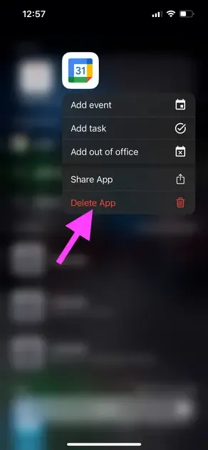 iOS - Click the "Remove app" button