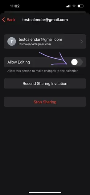 iPhone Calendar - Sharing Calendar Permissions