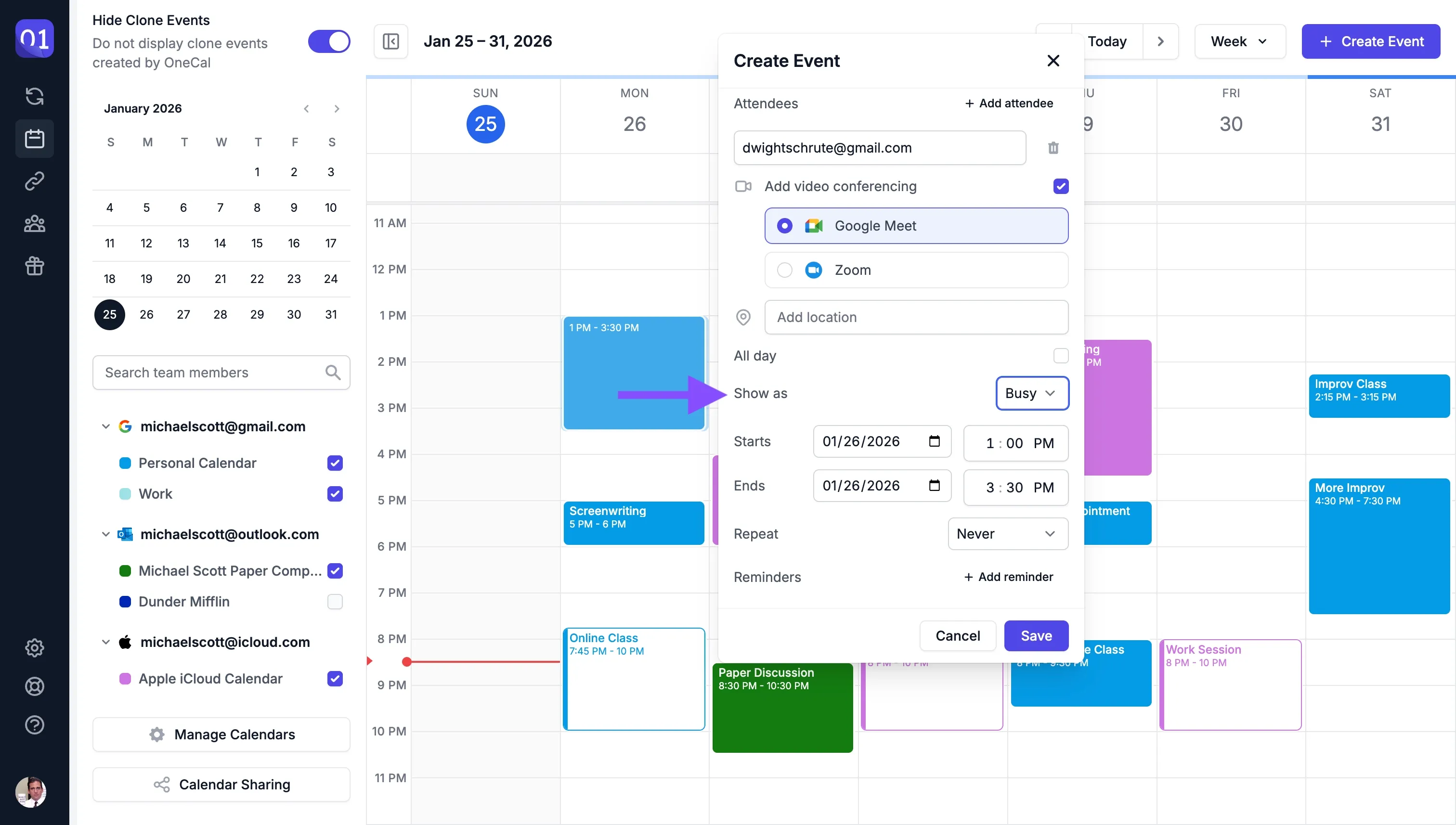 Show event as Free or Busy Show event as Free or Busy