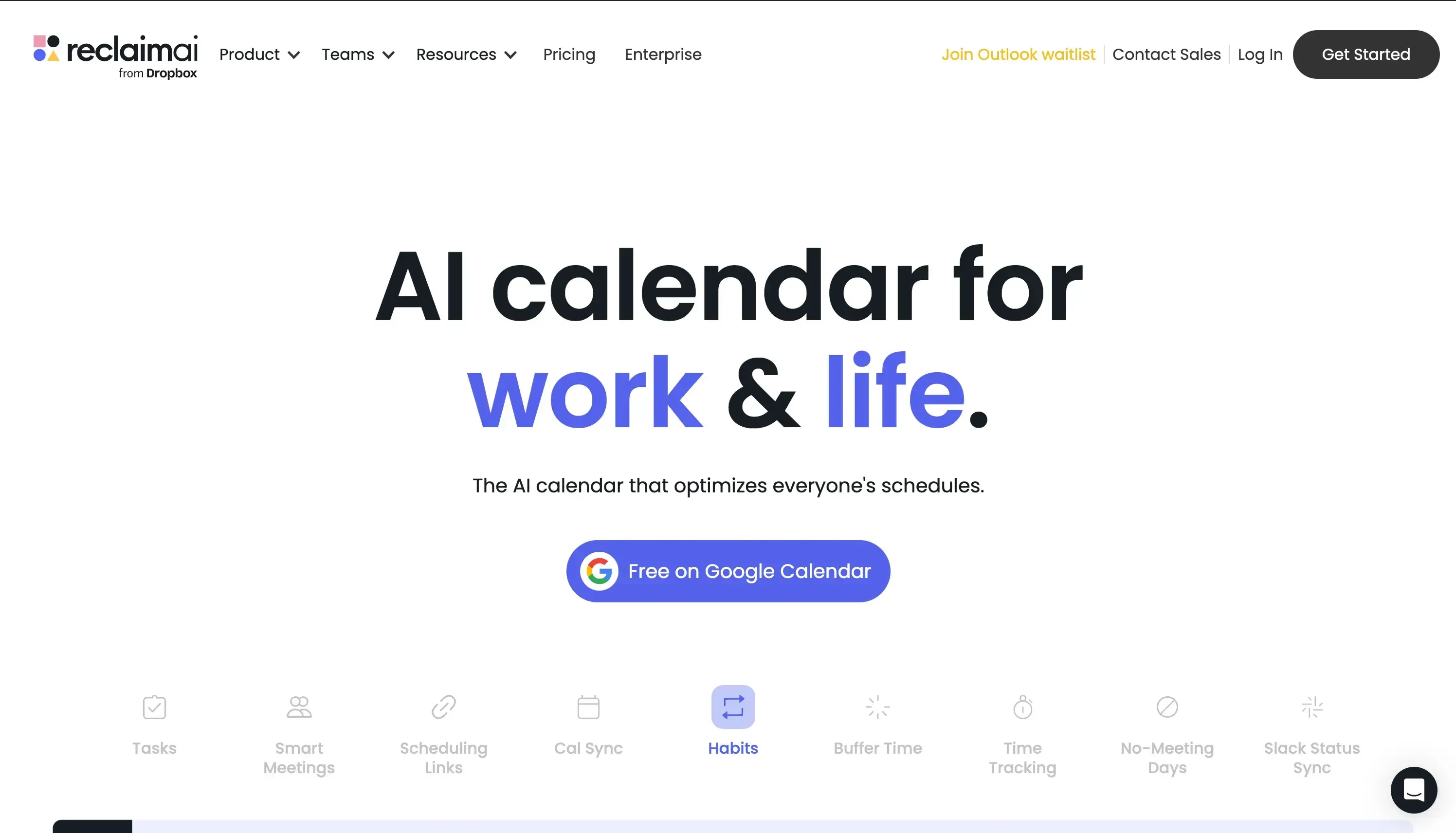 Reclaim AI Landing Page Reclaim AI Landing Page
