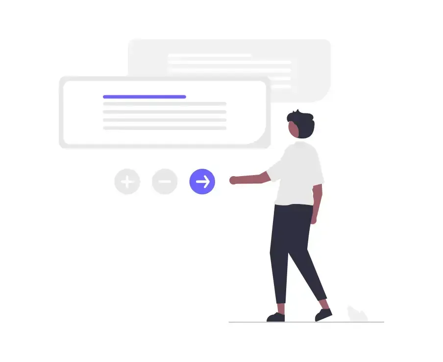 Illustration of a person navigating Illustration of a person navigating