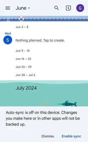 calendar on Android calendar on Android