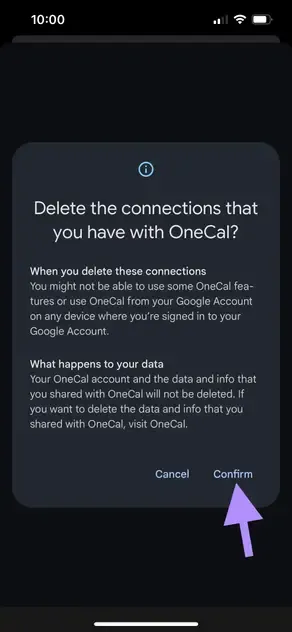 Google iOS app - click Confirm Google iOS app - click Confirm