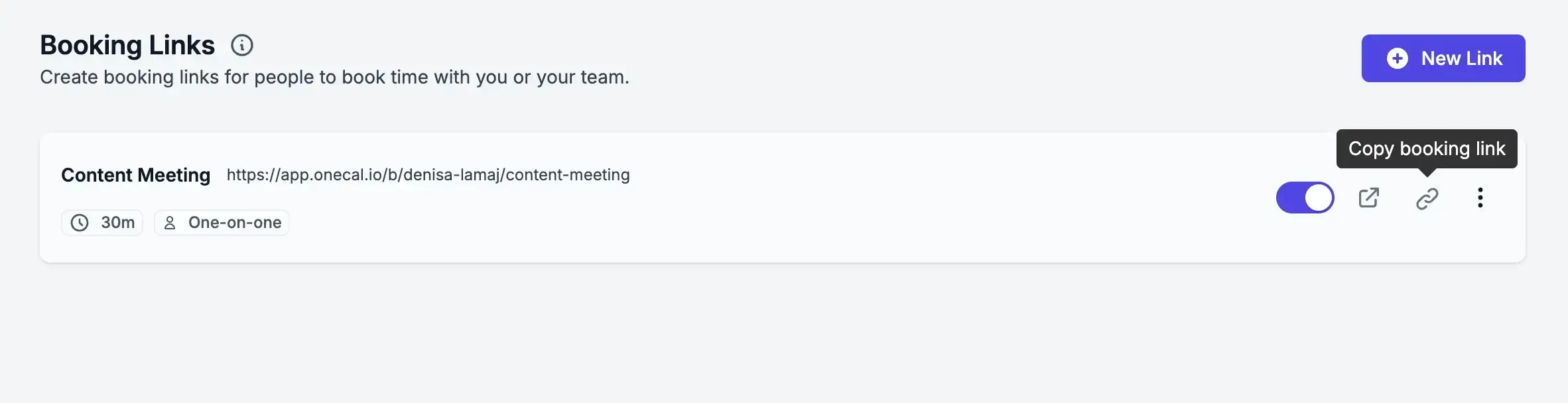 Copy Booking Links OneCal Copy Booking Links OneCal