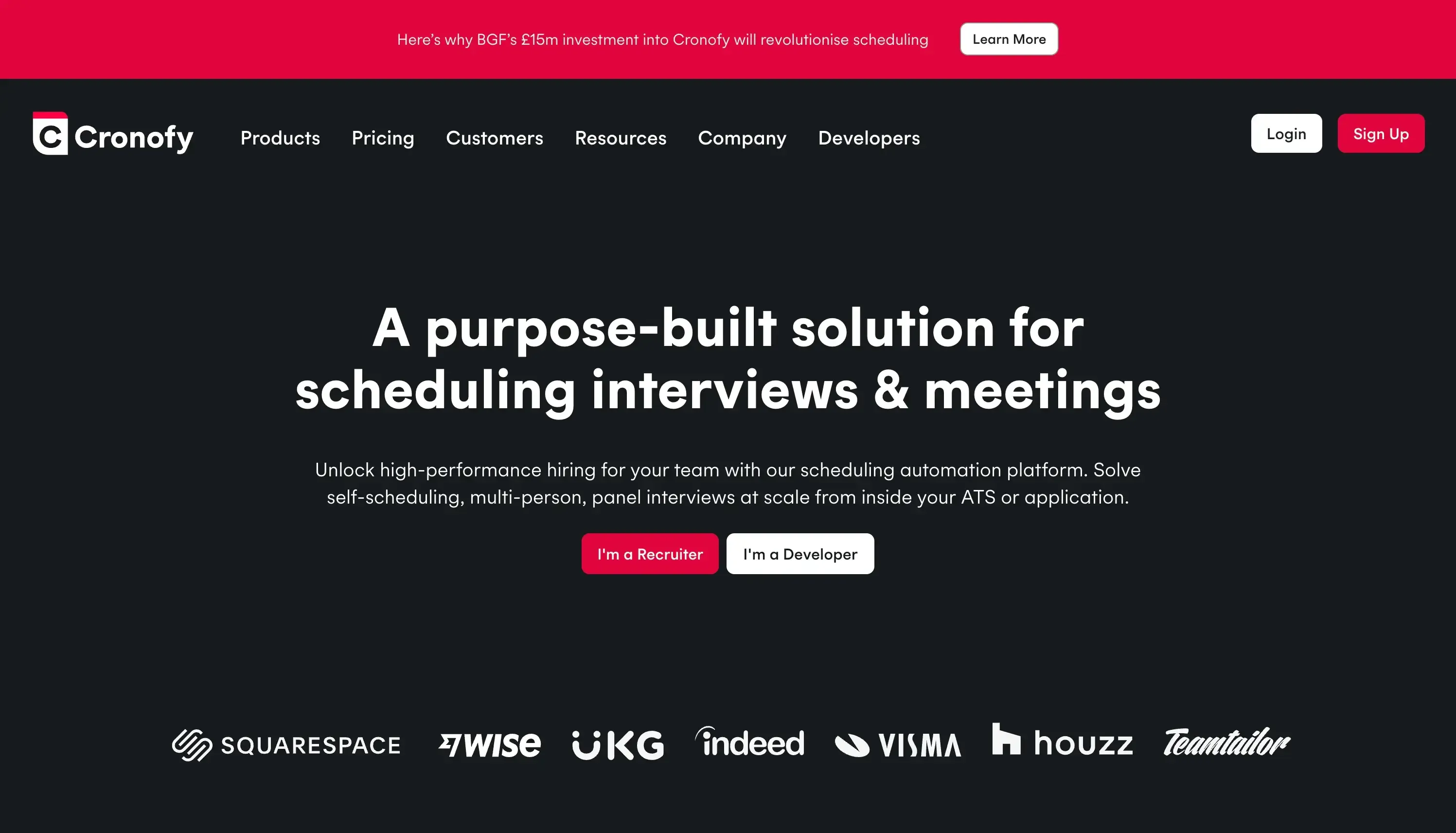 Cronofy Landing Page