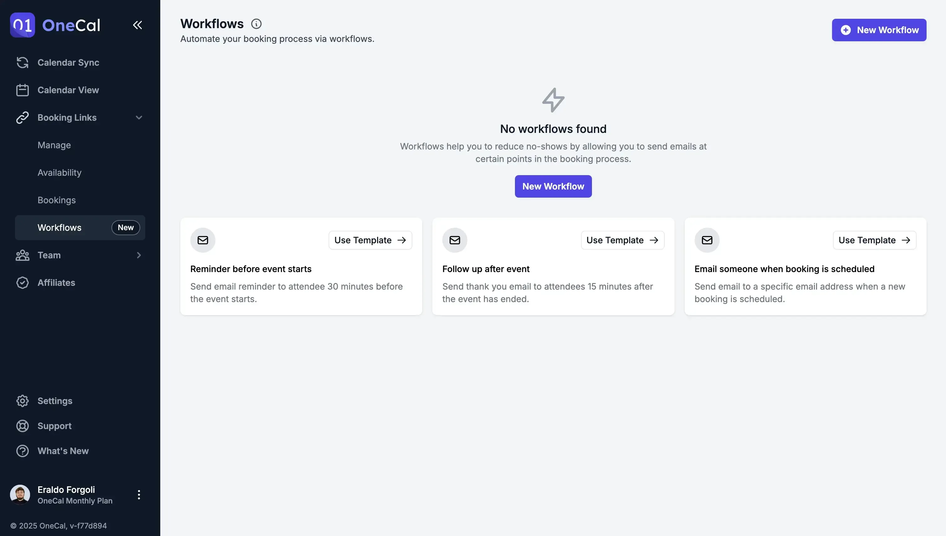 Workflows Page Workflows Page