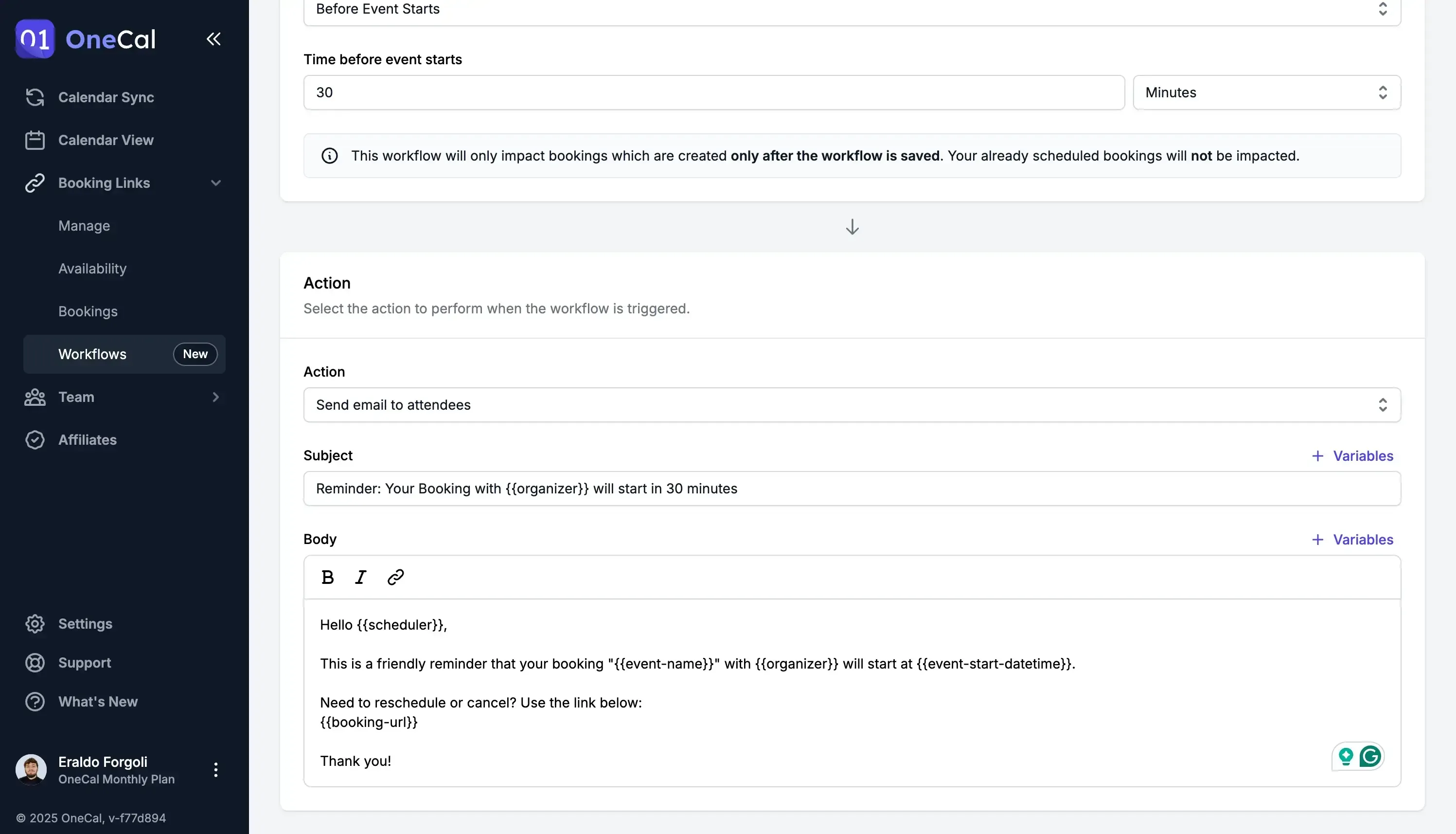 Workflow - Email editor Workflow - Email editor