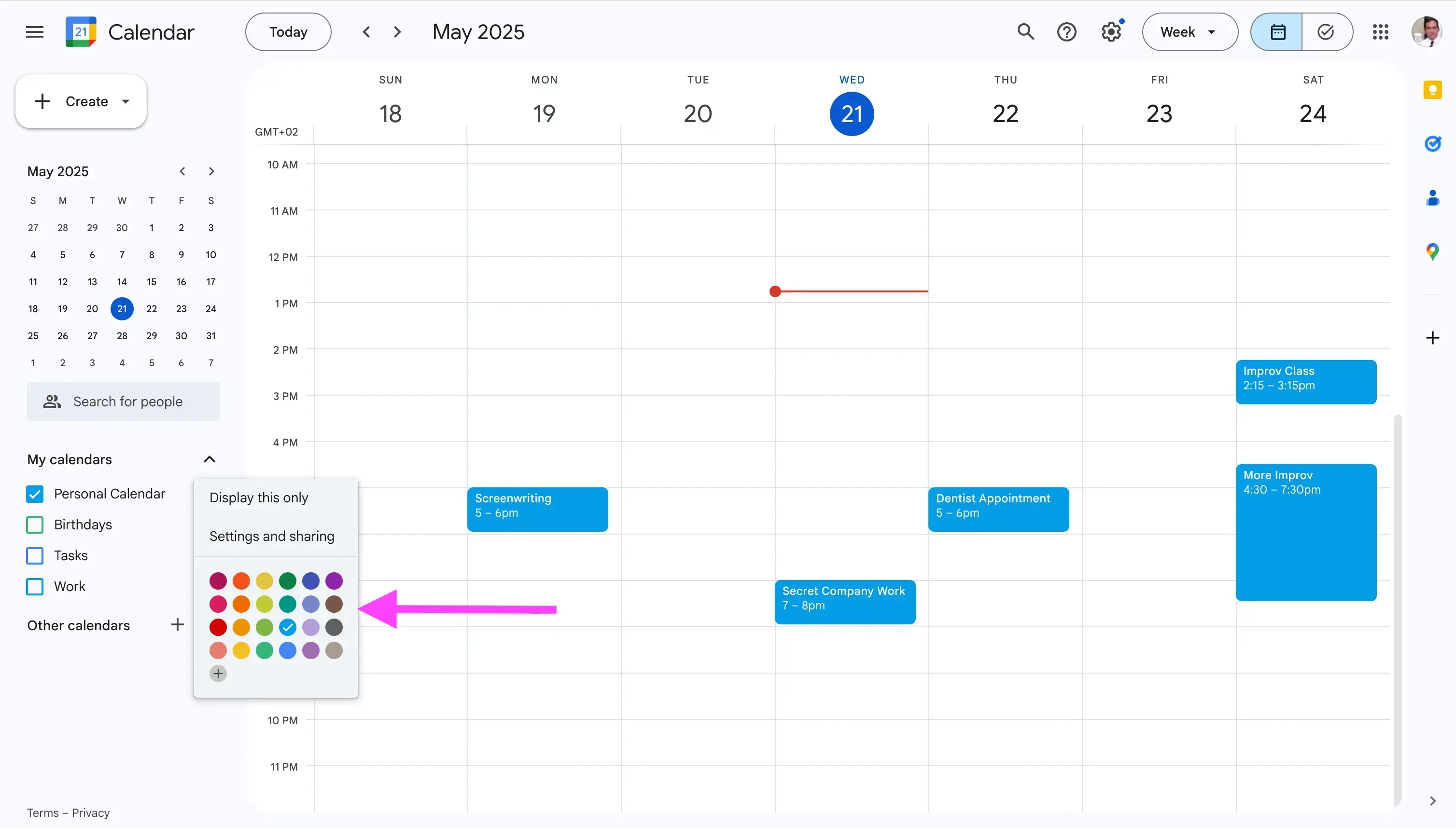 Google Calendar - Select Color Google Calendar - Select Color