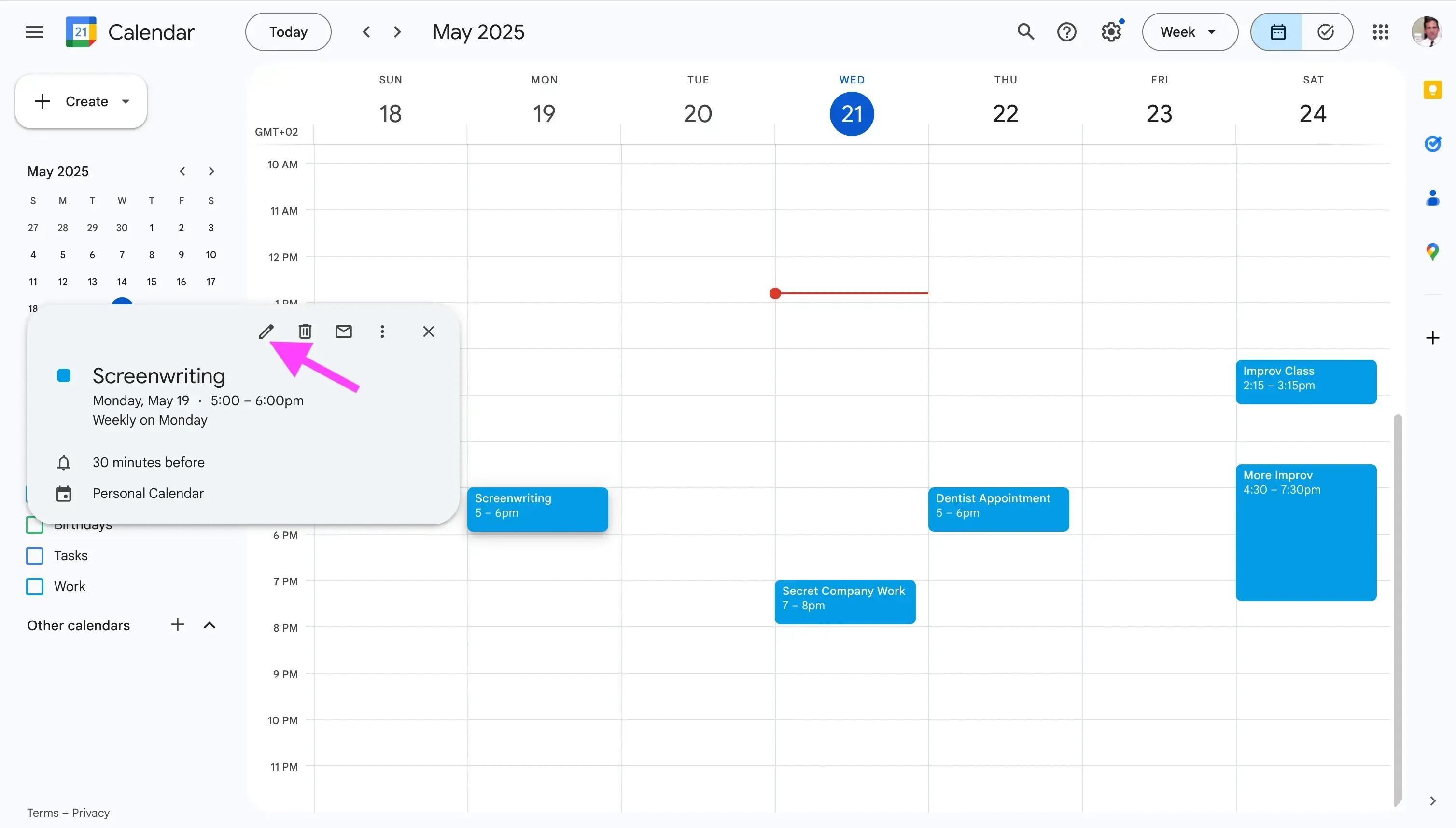 Google Calendar - Pencil Icon Google Calendar - Pencil Icon
