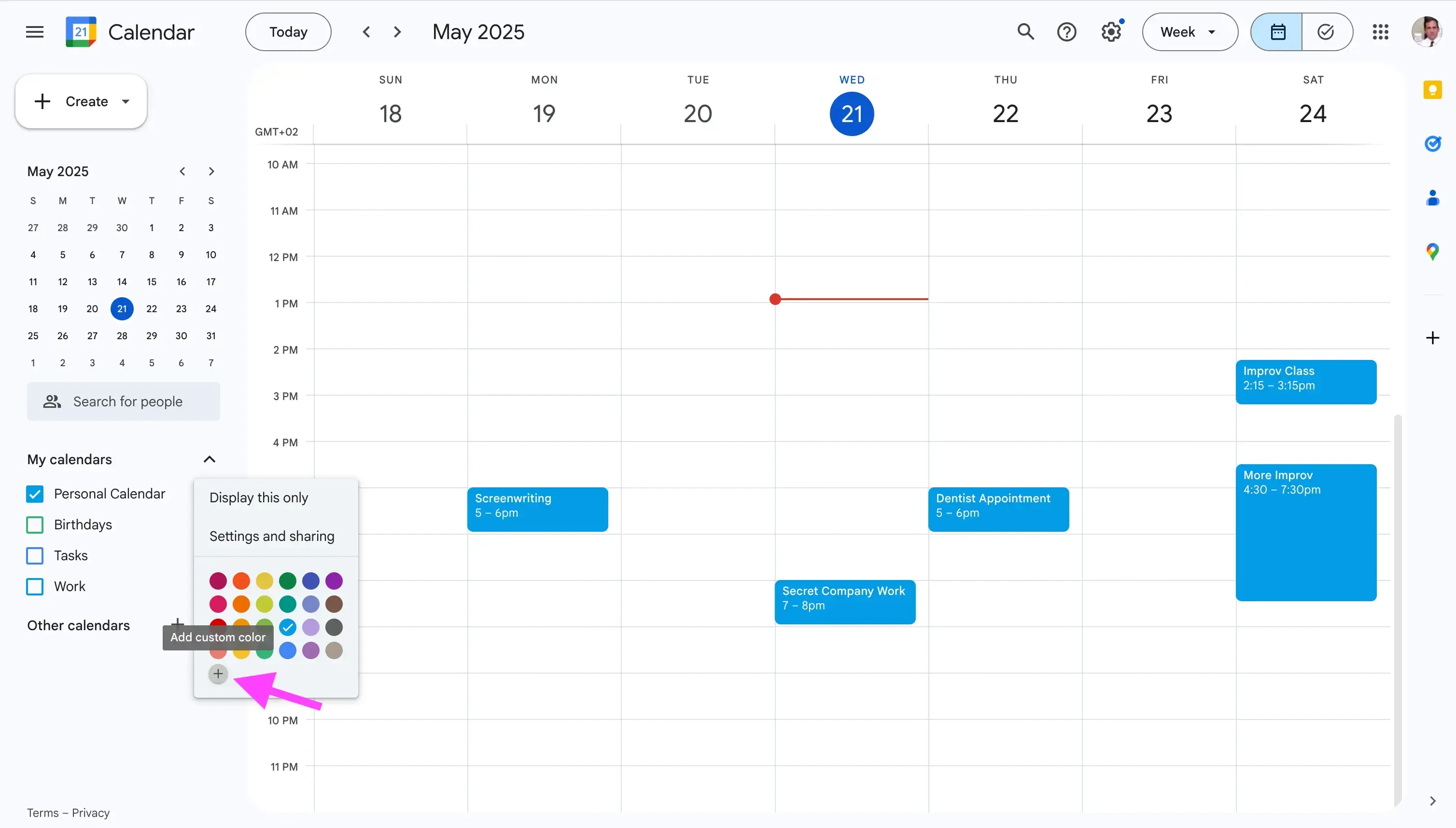 Google Calendar - Add custom color Google Calendar - Add custom color