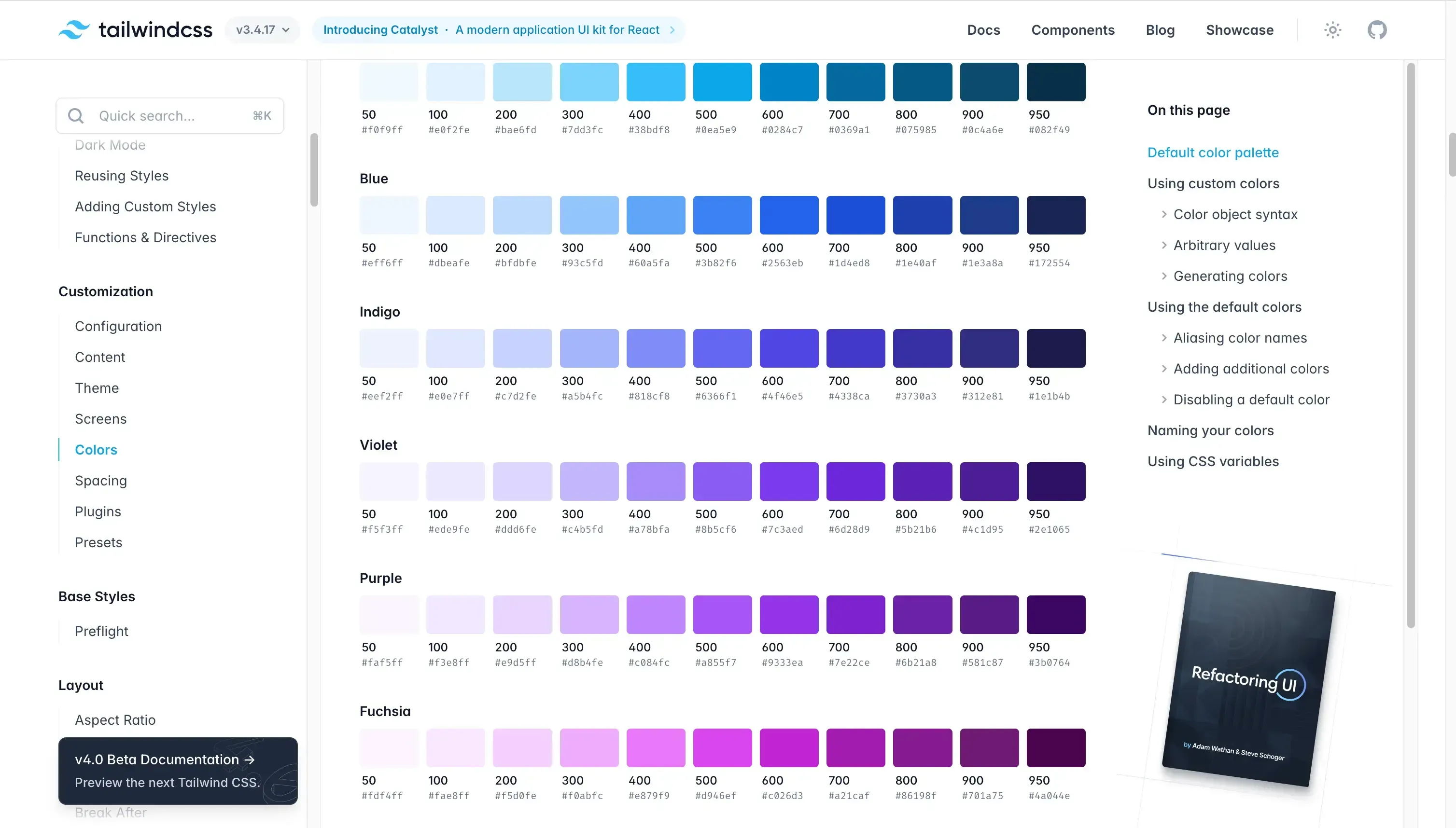 TailwindCSS color page TailwindCSS color page