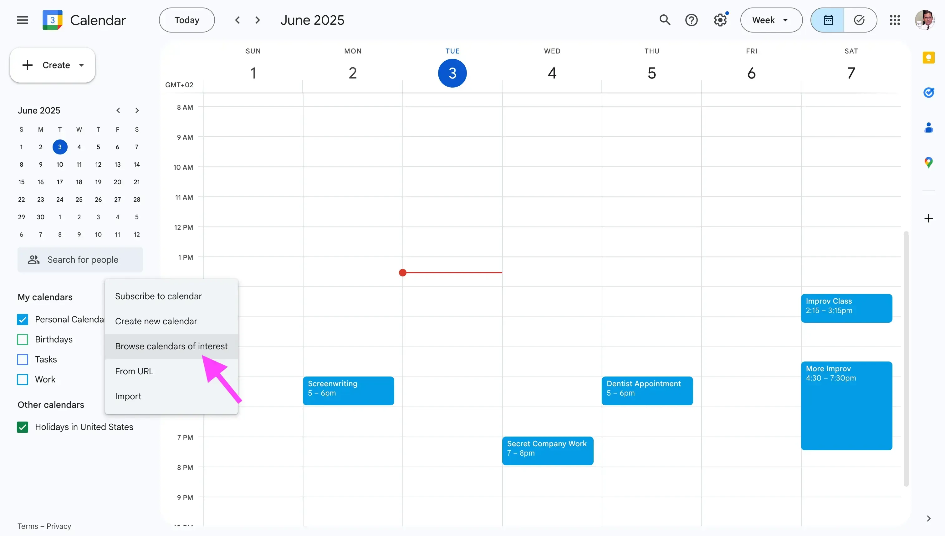 Google Calendar - Click Browse calendars of interest Google Calendar - Click Browse calendars of interest
