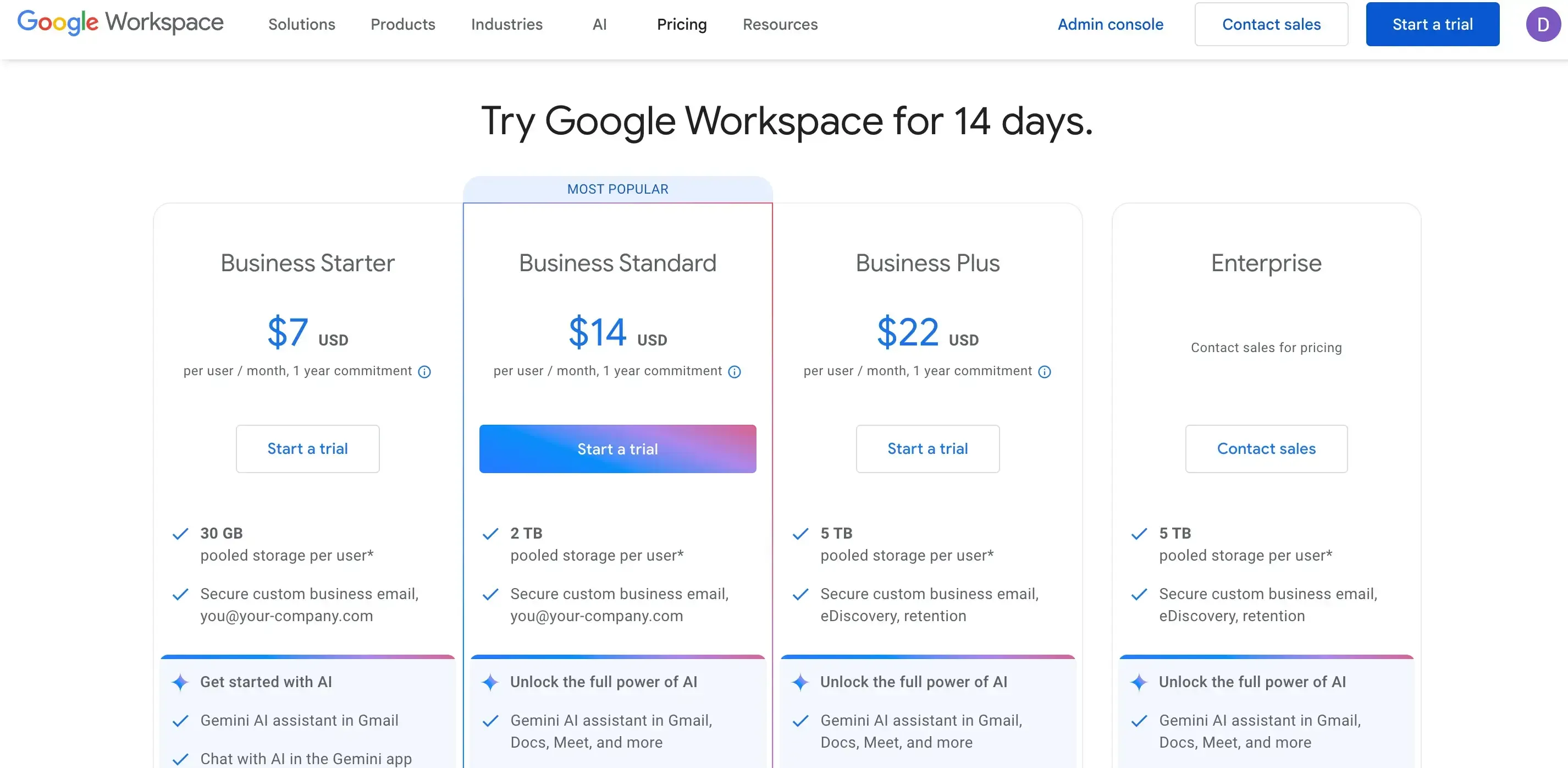 Google workspace pricing Google workspace pricing
