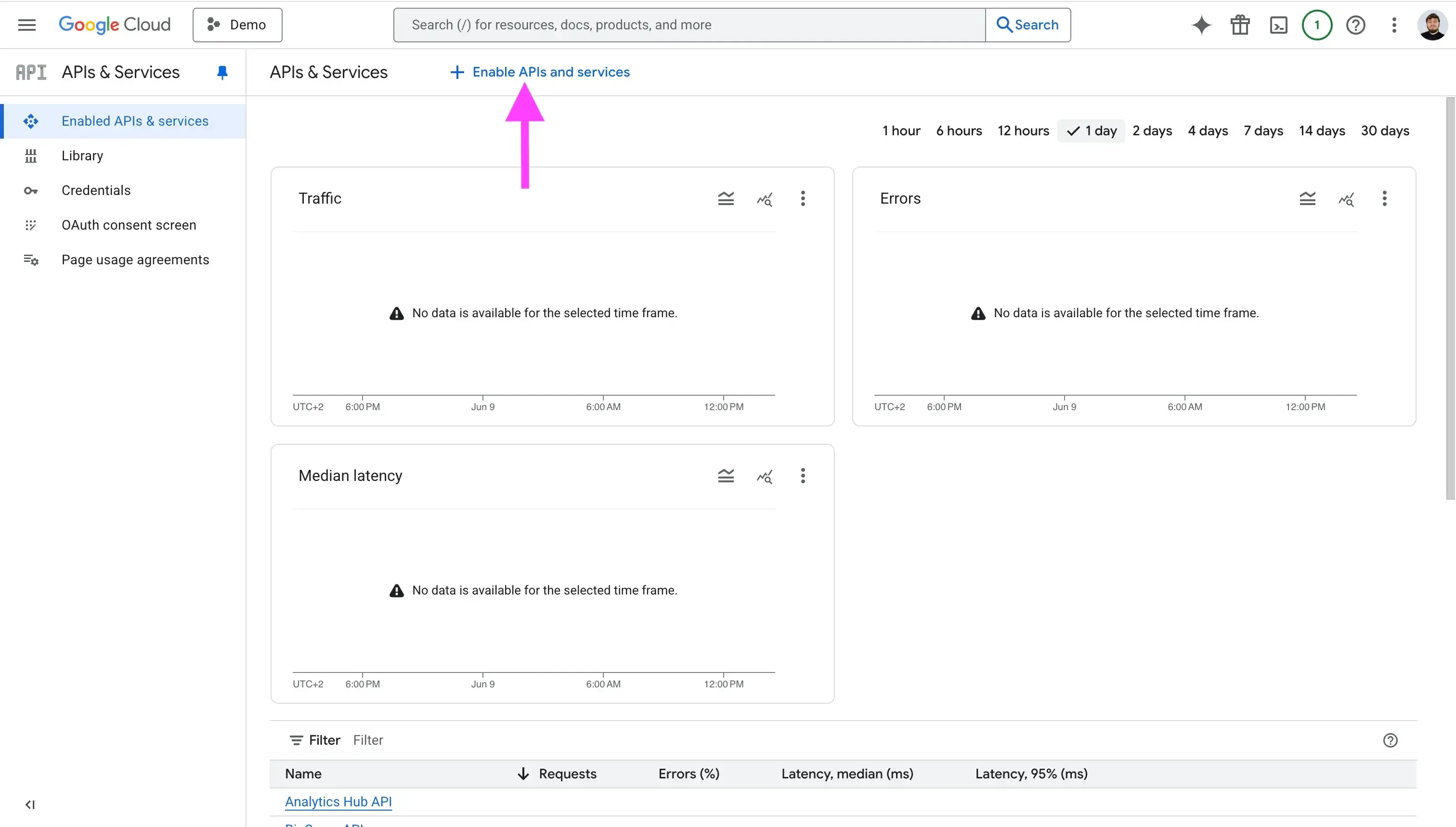 Google Cloud - Enable APIs and services