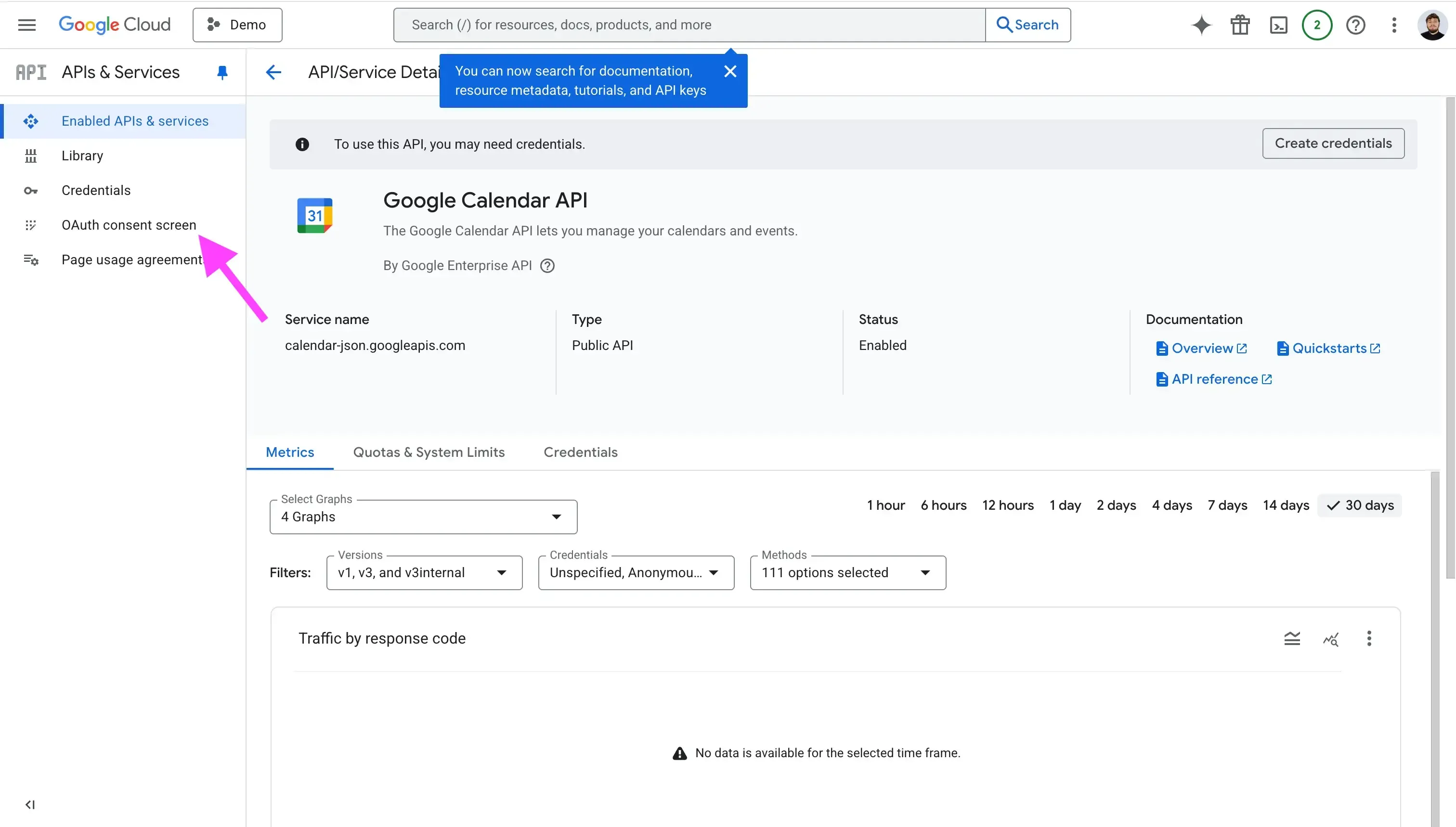 Click OAuth Consent Screen