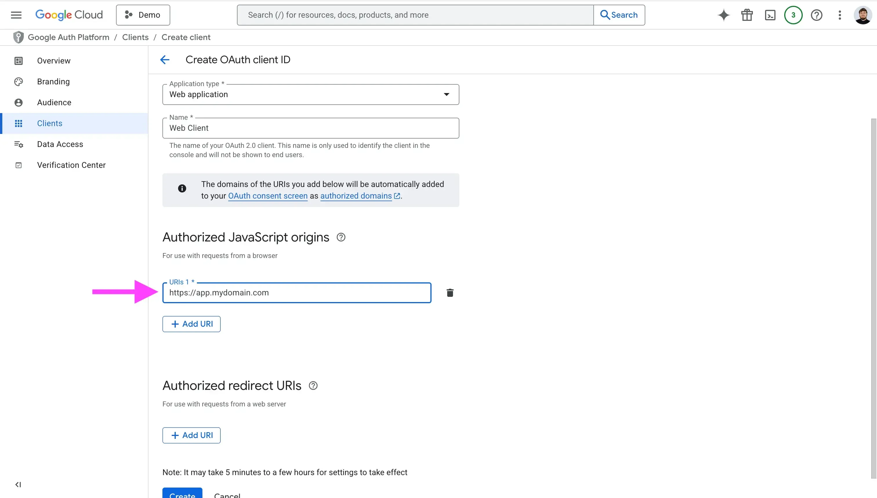 Google Cloud - Authorized Domains