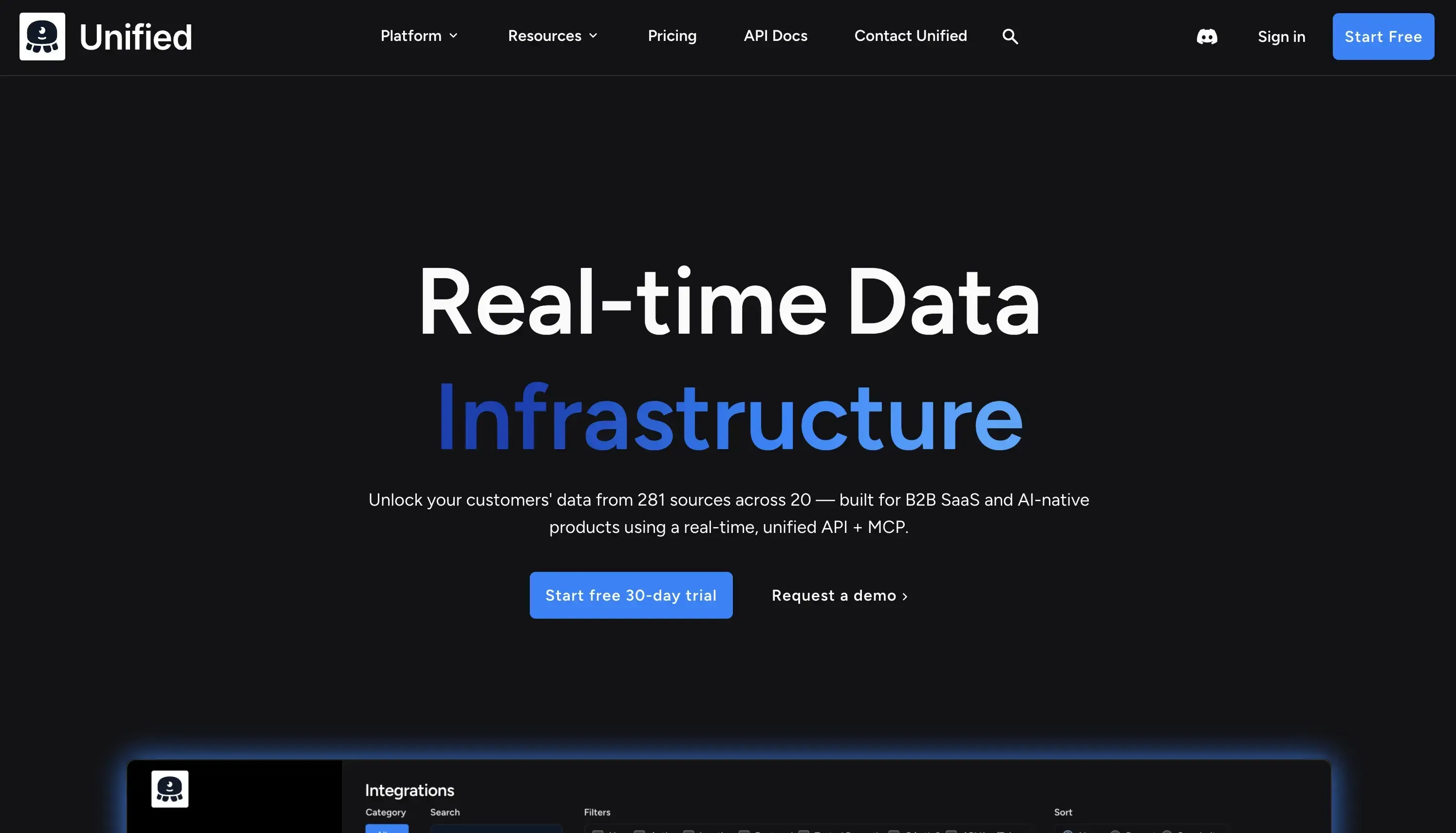 Unified.to Landing Page Unified.to Landing Page