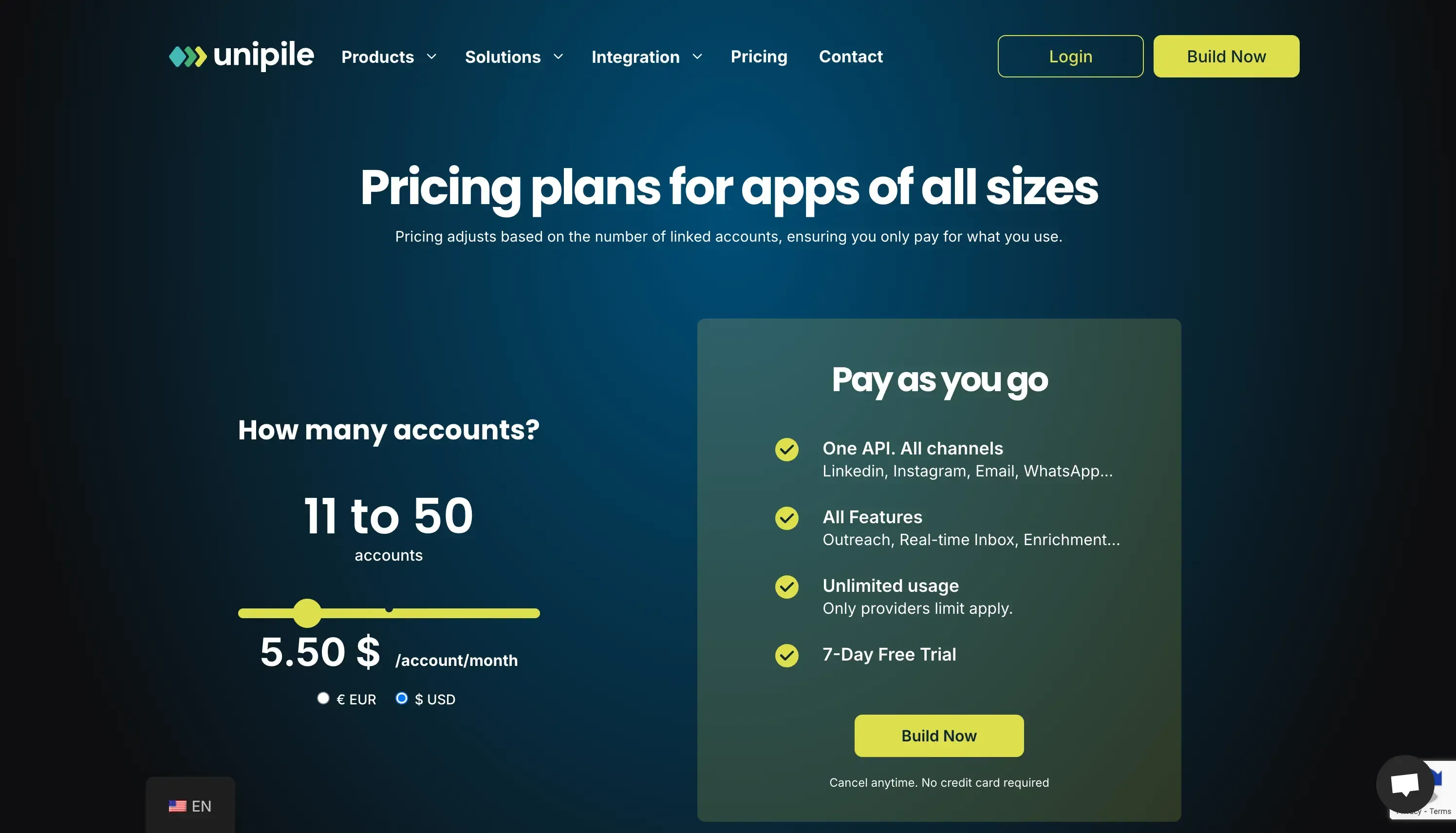 Unipile Pricing Page Unipile Pricing Page