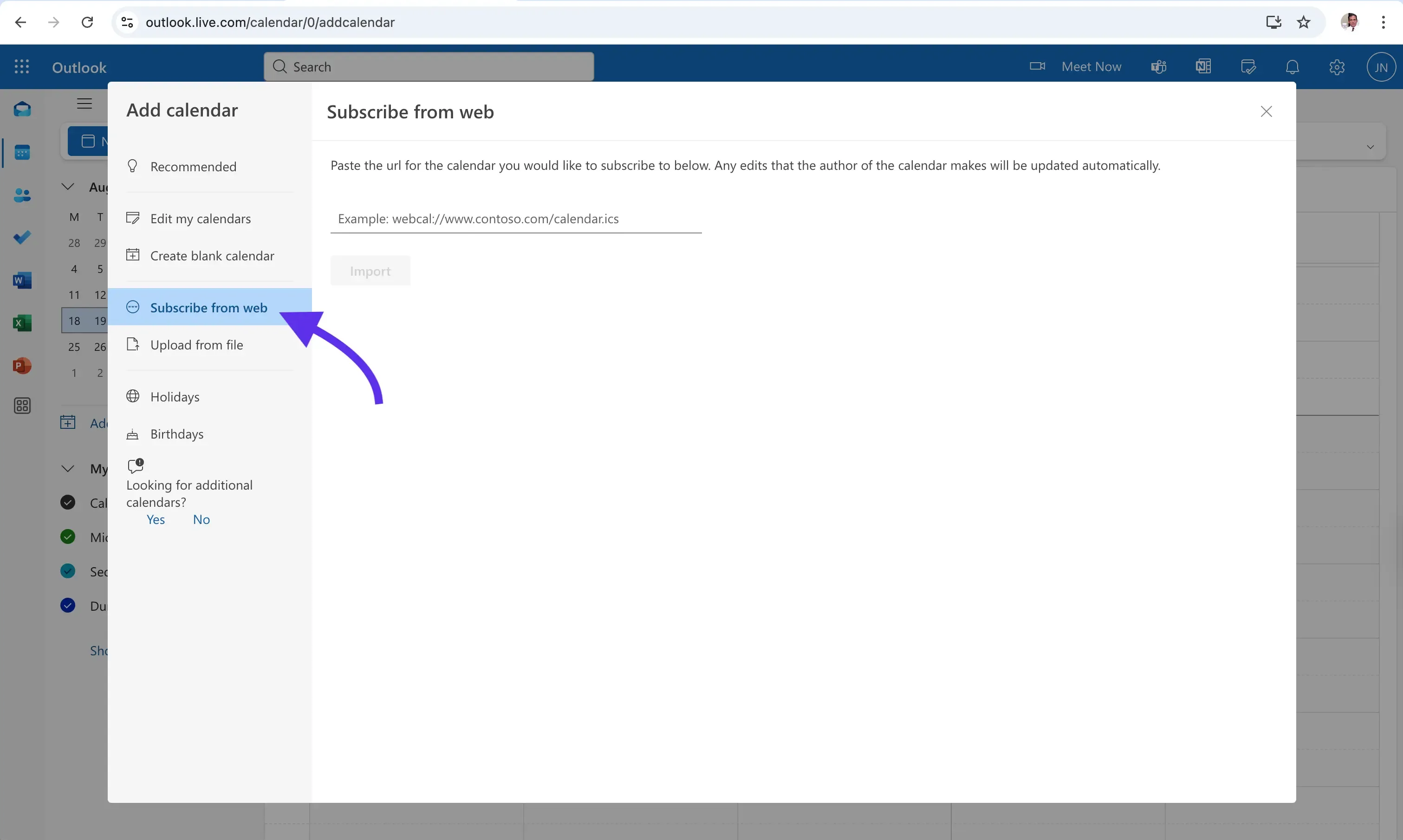 How to Subscribe to a Web (ICS) Calendar in Outlook Calendar How to Subscribe to a Web (ICS) Calendar in Outlook Calendar