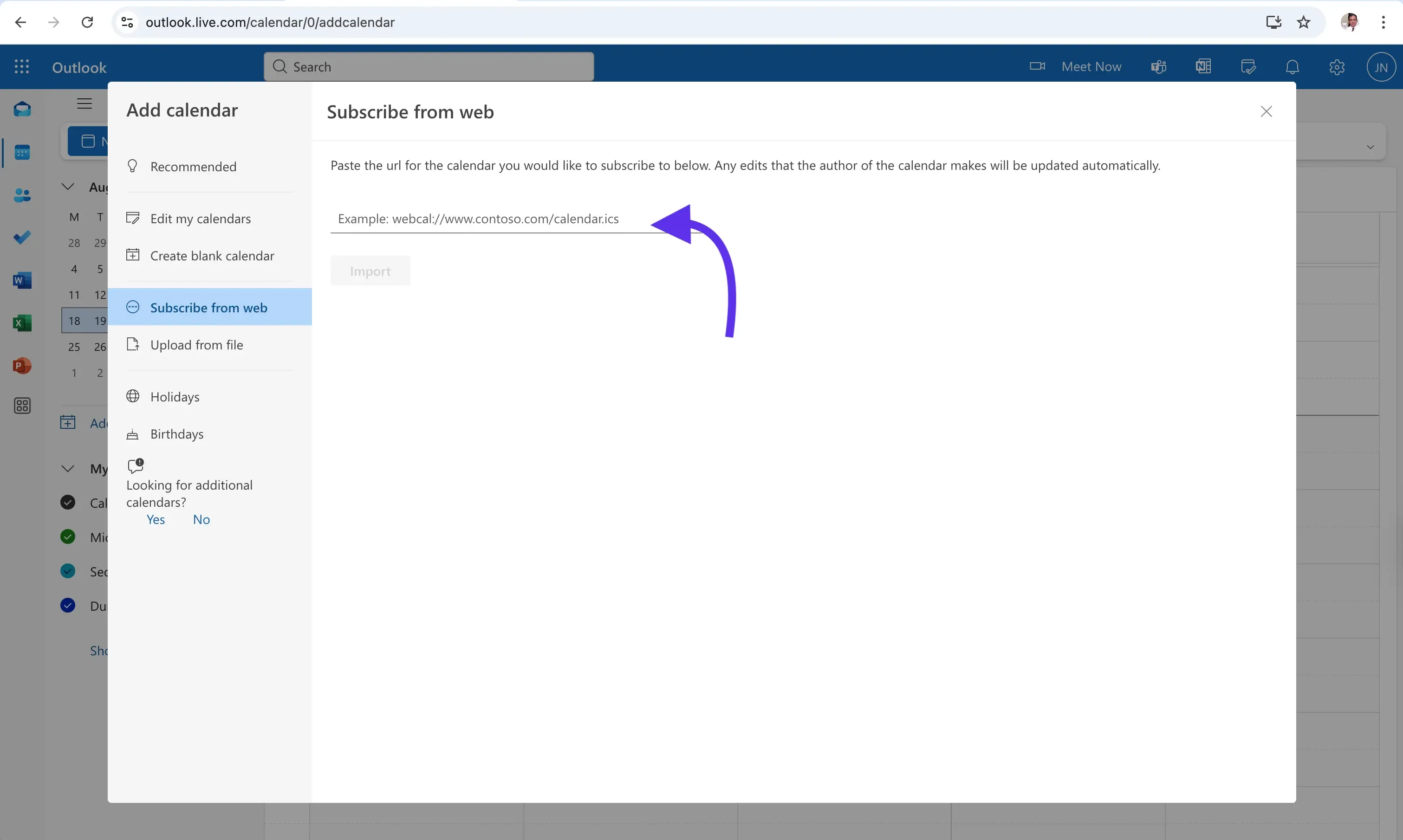 How to Subscribe to a Web (ICS) Calendar in Outlook Calendar How to Subscribe to a Web (ICS) Calendar in Outlook Calendar