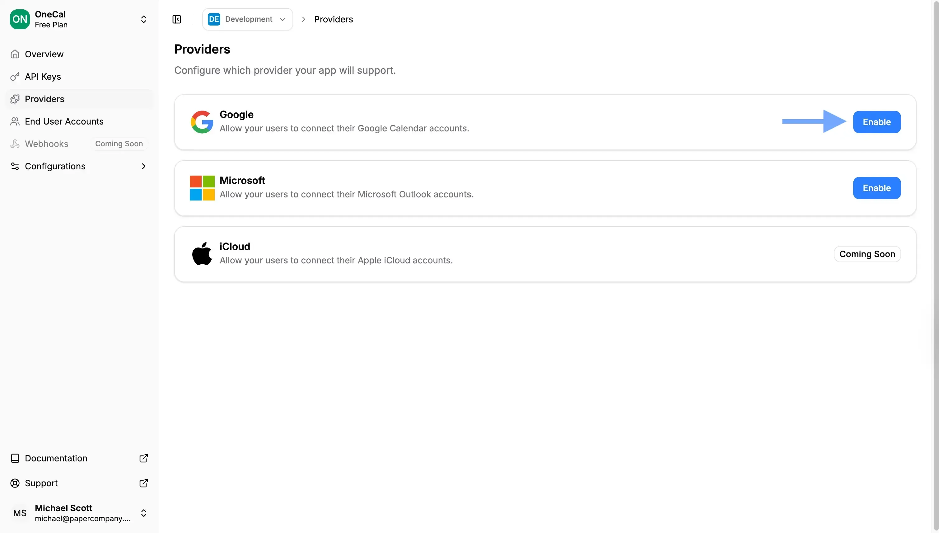 Enable Calendar Provider
