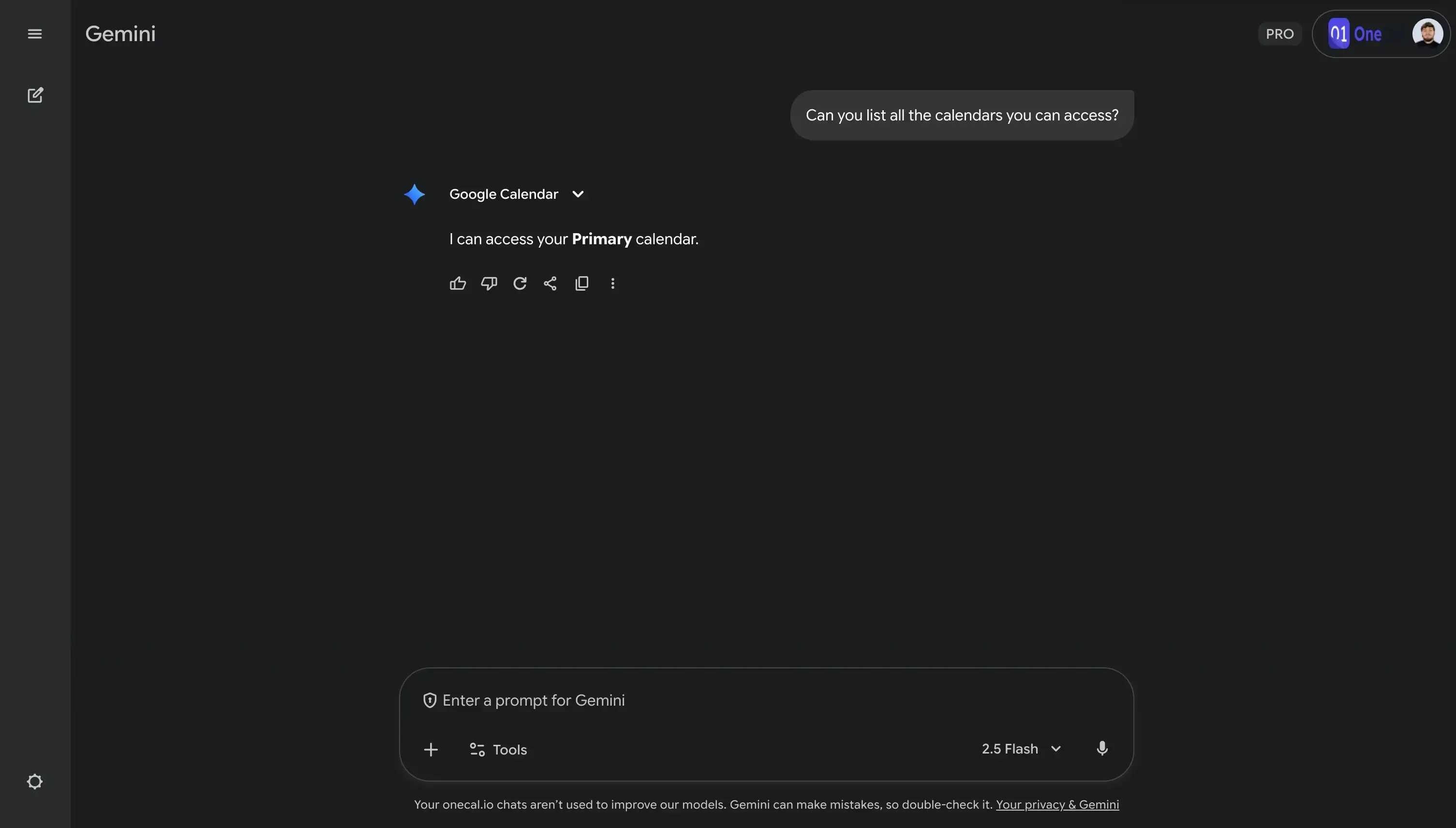 Gemini - List all calendars you can access