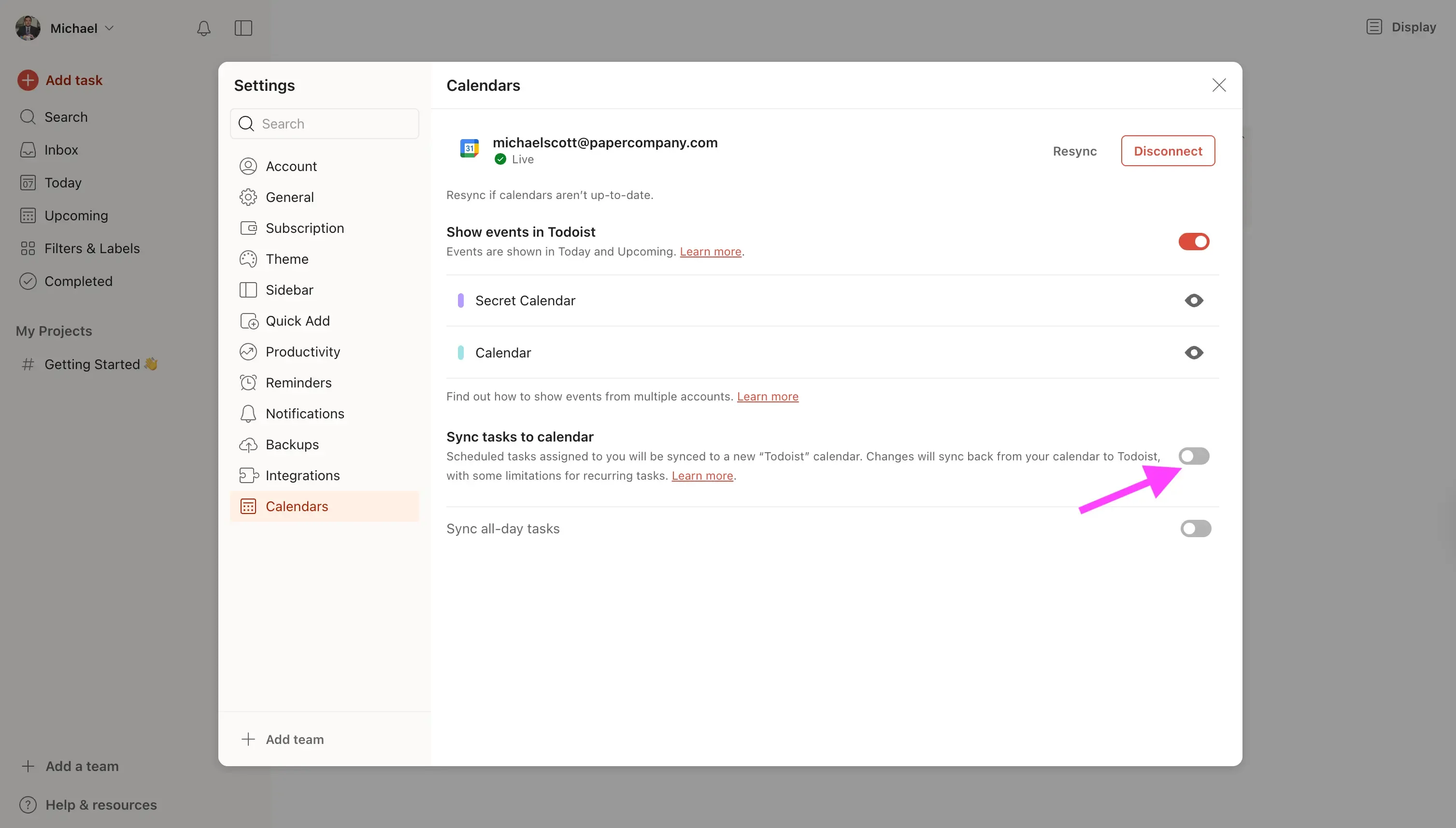 So synchronisieren Sie den iCloud Kalender mit Todoist