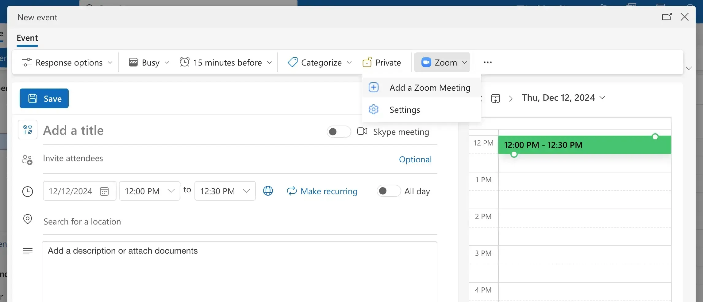 zoom meeting outlook new event zoom meeting outlook new event