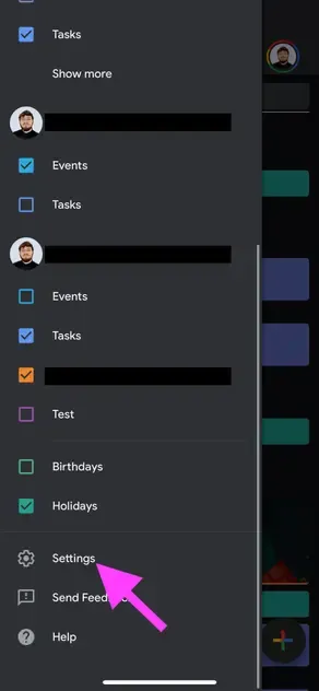 Google Calendar iOS - Settings 