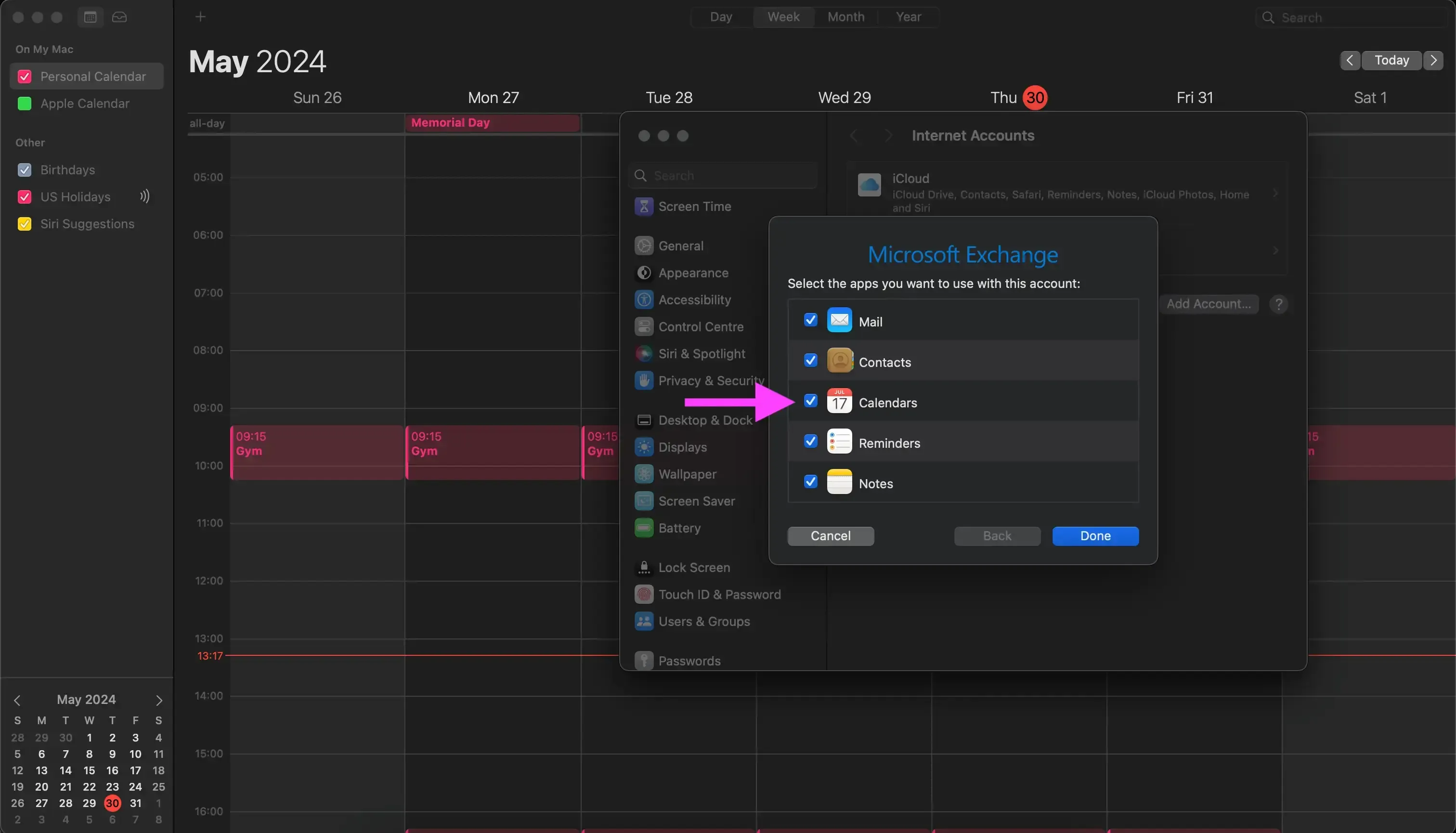 Apple Calendar App - Select Calendars Apple Calendar App - Select Calendars