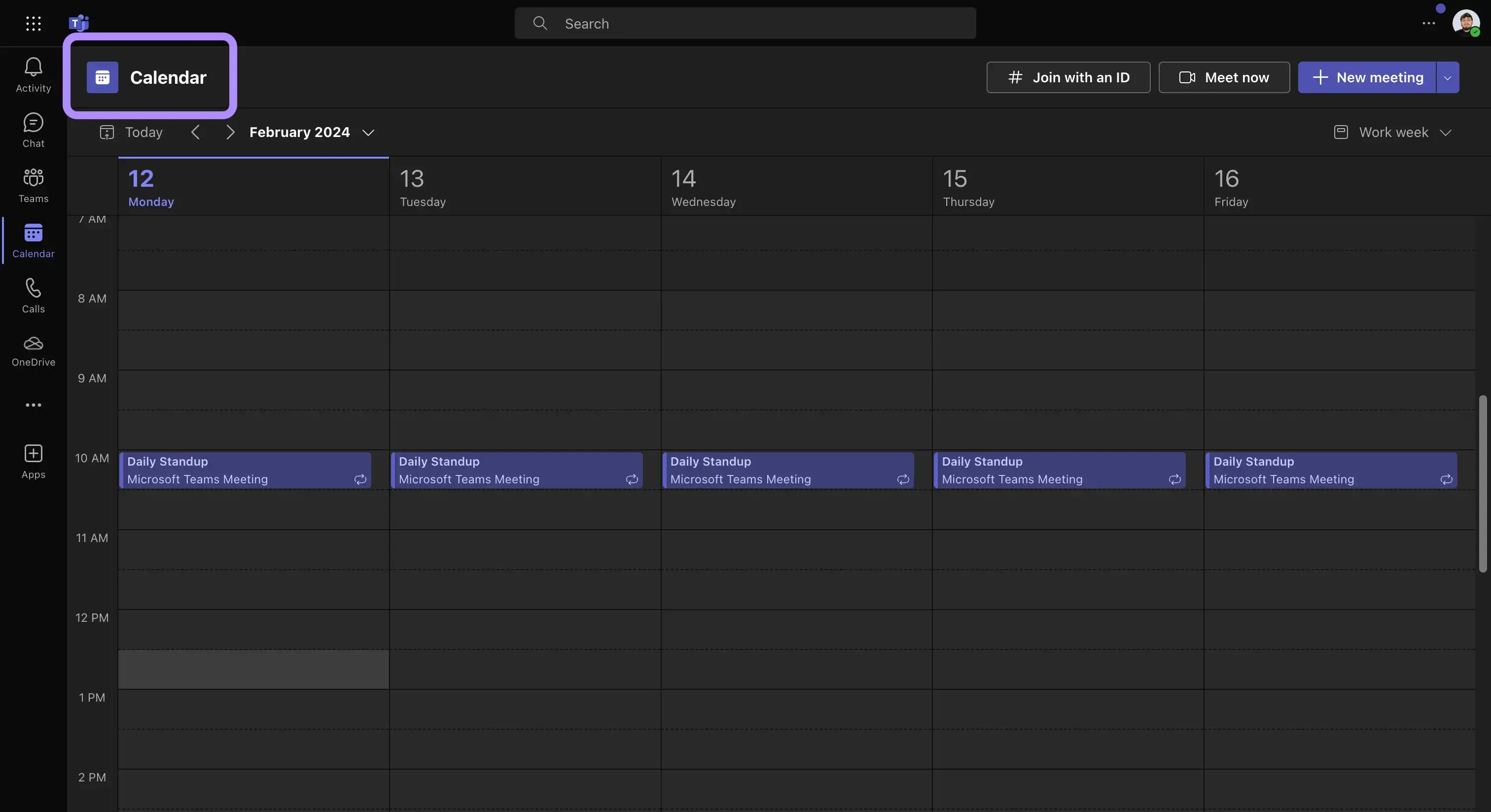 Microsoft Teams Calendar UI Microsoft Teams Calendar UI