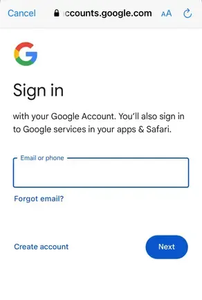 sign in google sign in google