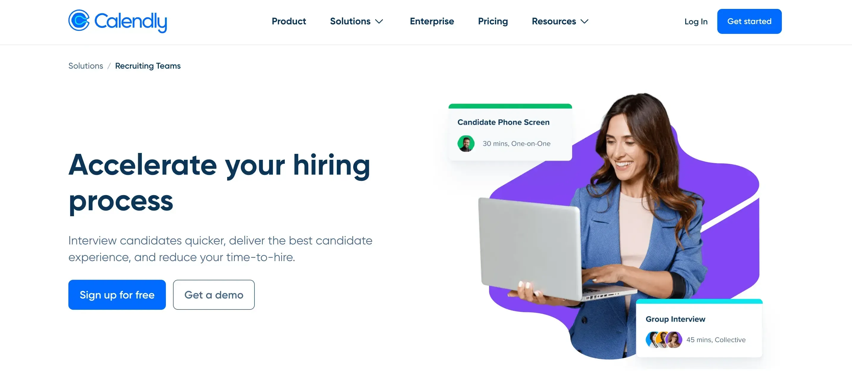 Calendly landing page Calendly landing page